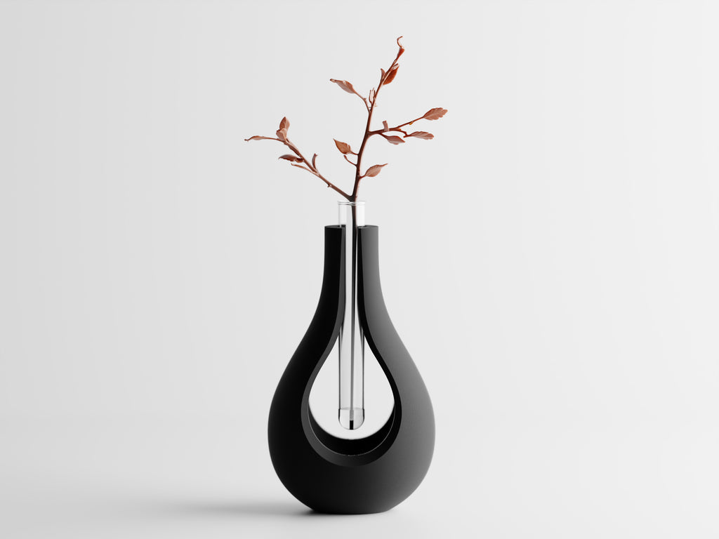 Elysiar – Elegante Vase mit schwebendem Glaseinsatz für einzelne Blumen