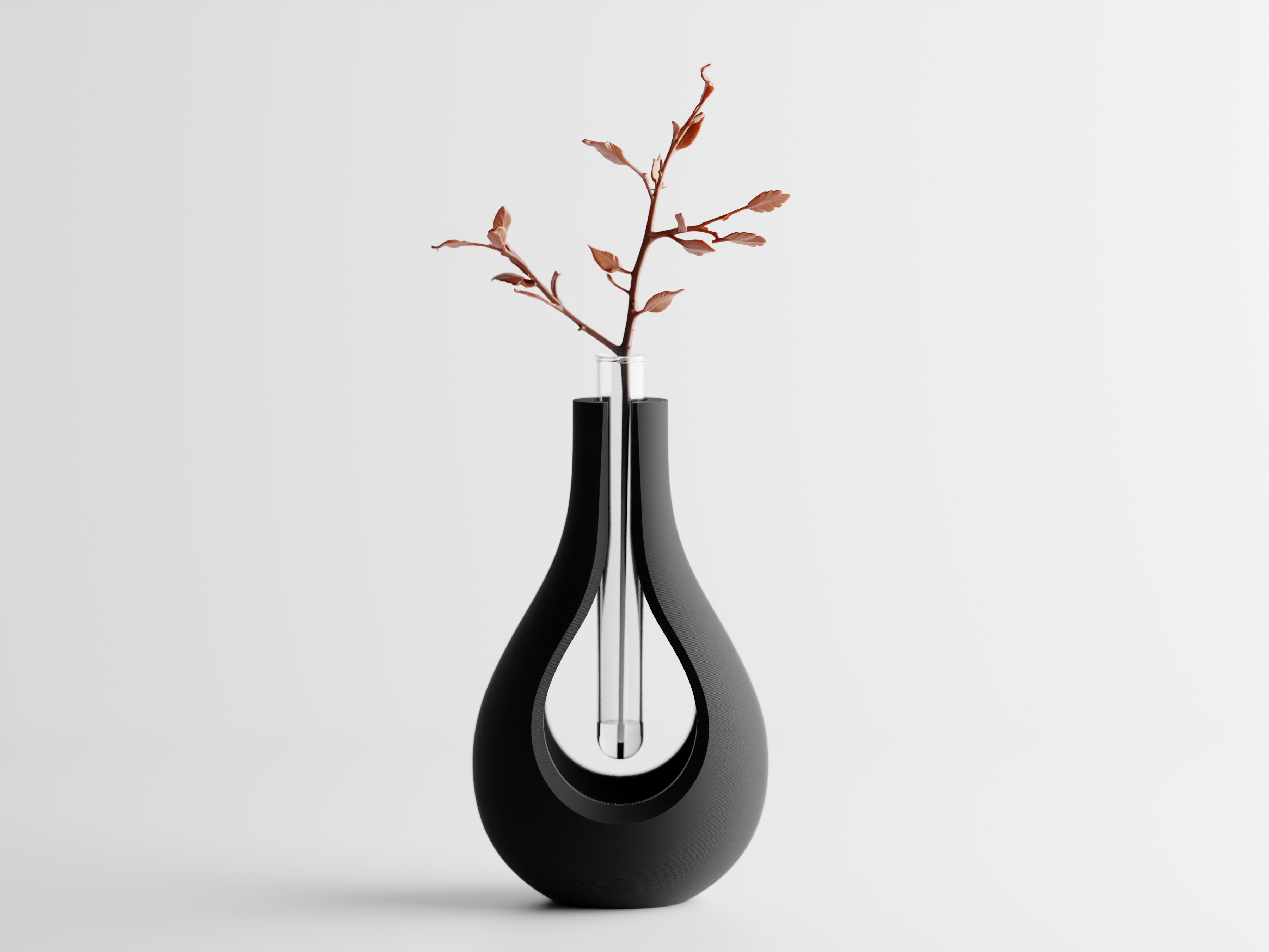 Elysiar – Elegante Vase mit schwebendem Glaseinsatz für einzelne Blumen