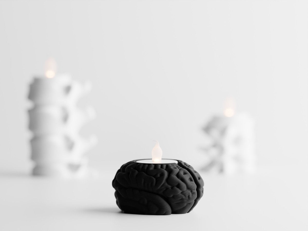 Neuroglow – LED-Teelichthalter in Gehirn-Form