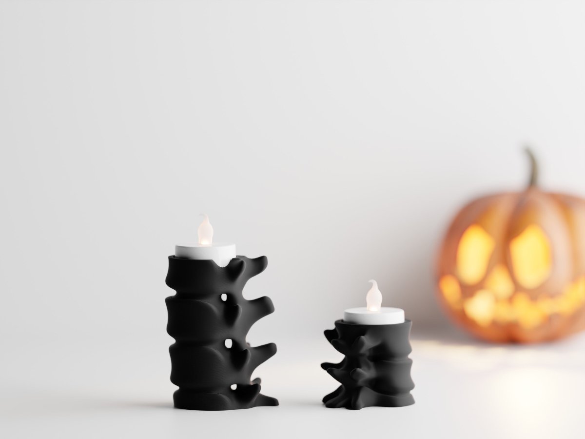 Vertebralis – LED-Teelichthalter in Wirbelsäulen-Optik im 2er-Set