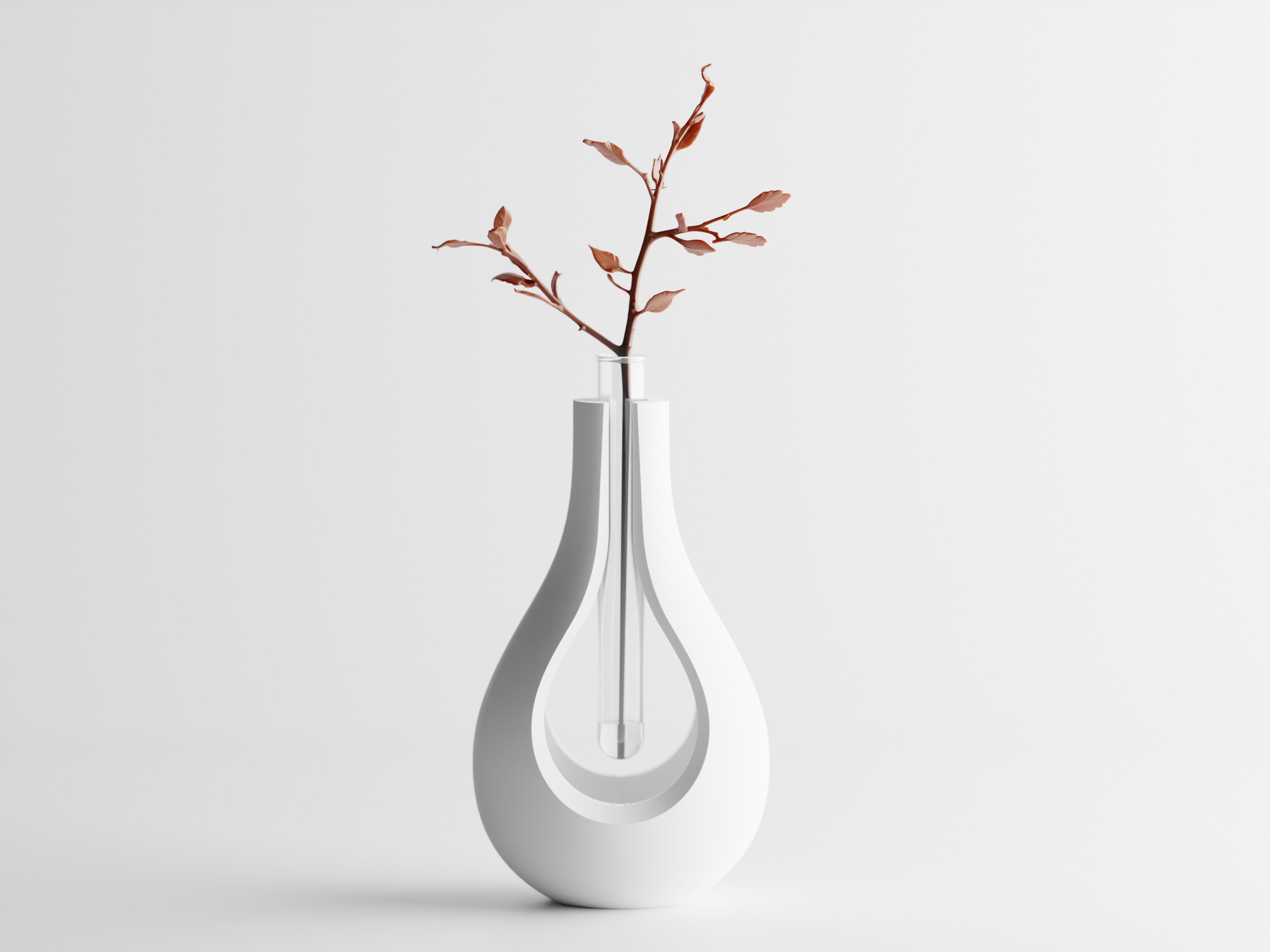 Elysiar – Elegante Vase mit schwebendem Glaseinsatz für einzelne Blumen