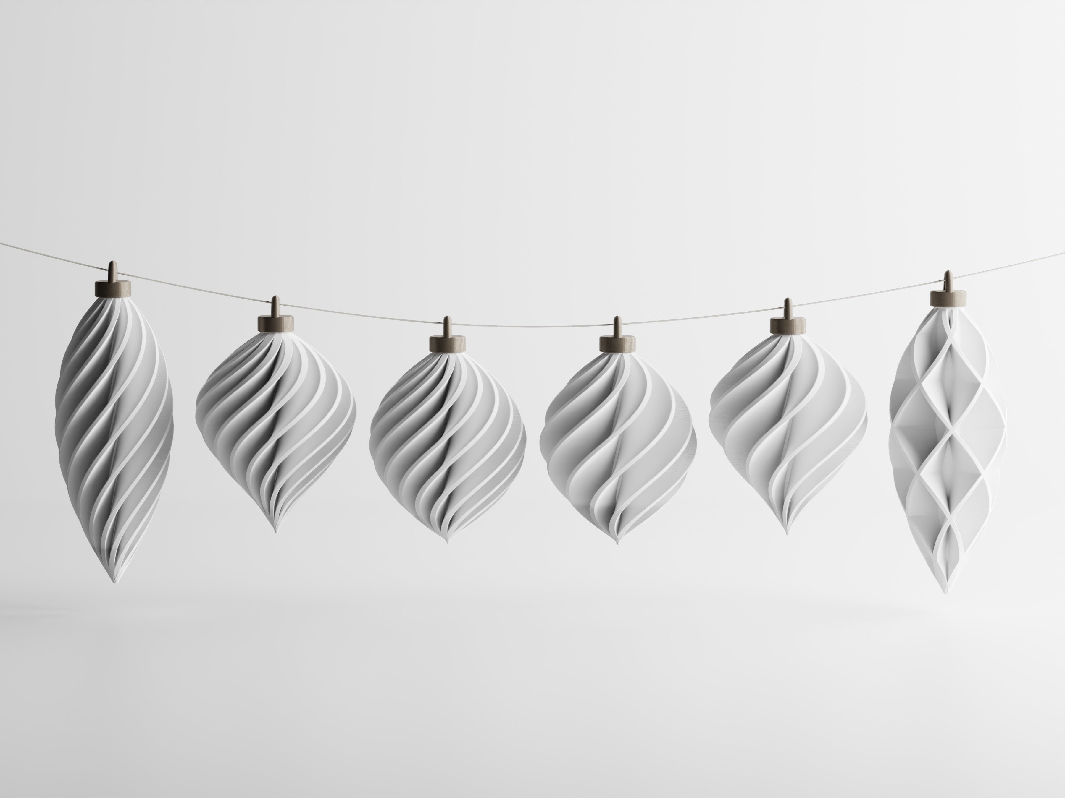 Aurevolv – Minimalistische Anhänger-Ornamente für den Weihnachtsbaum im 6er-Set