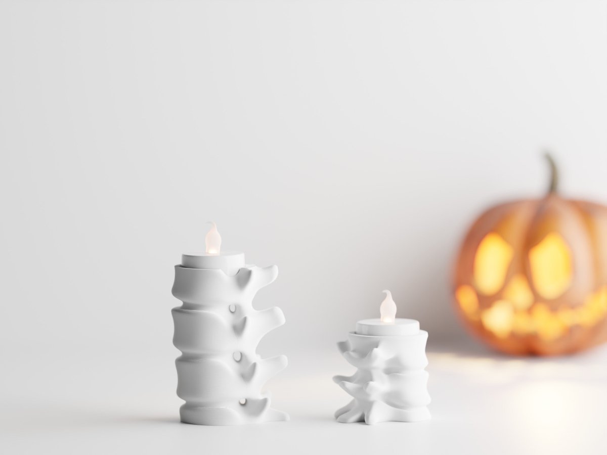 Vertebralis – LED-Teelichthalter in Wirbelsäulen-Optik im 2er-Set