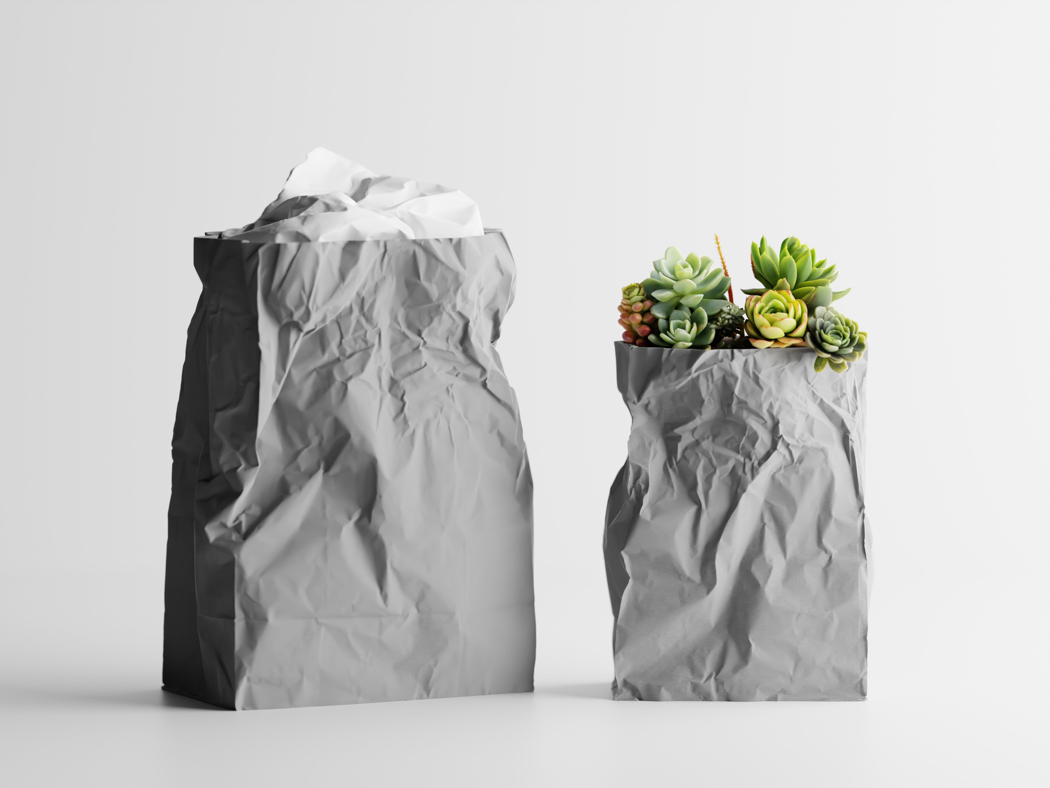 Kraftique – Skulpturales Pflanzgefäß im Papier-Look für Pflanzen, Blumen oder Aufbewahrung