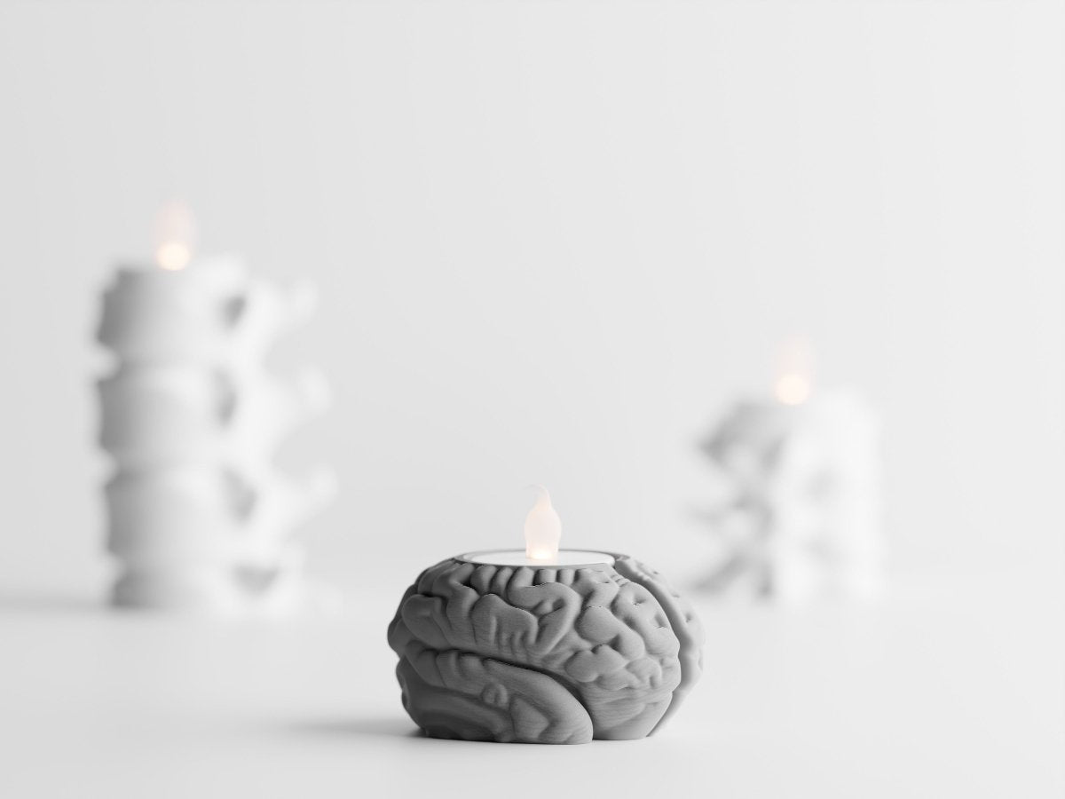 Neuroglow – LED-Teelichthalter in Gehirn-Form