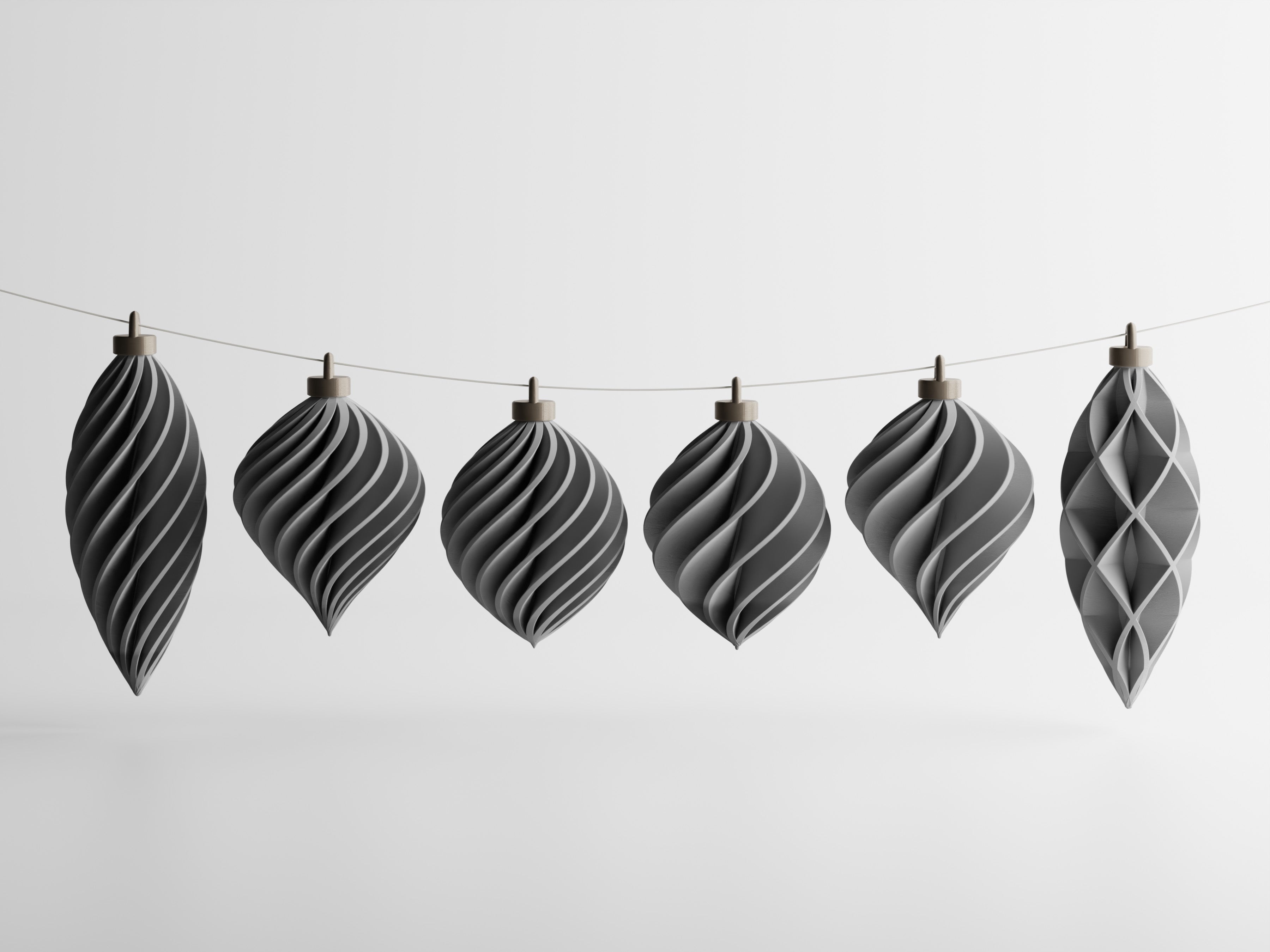 Aurevolv – Minimalistische Anhänger-Ornamente für den Weihnachtsbaum im 6er-Set