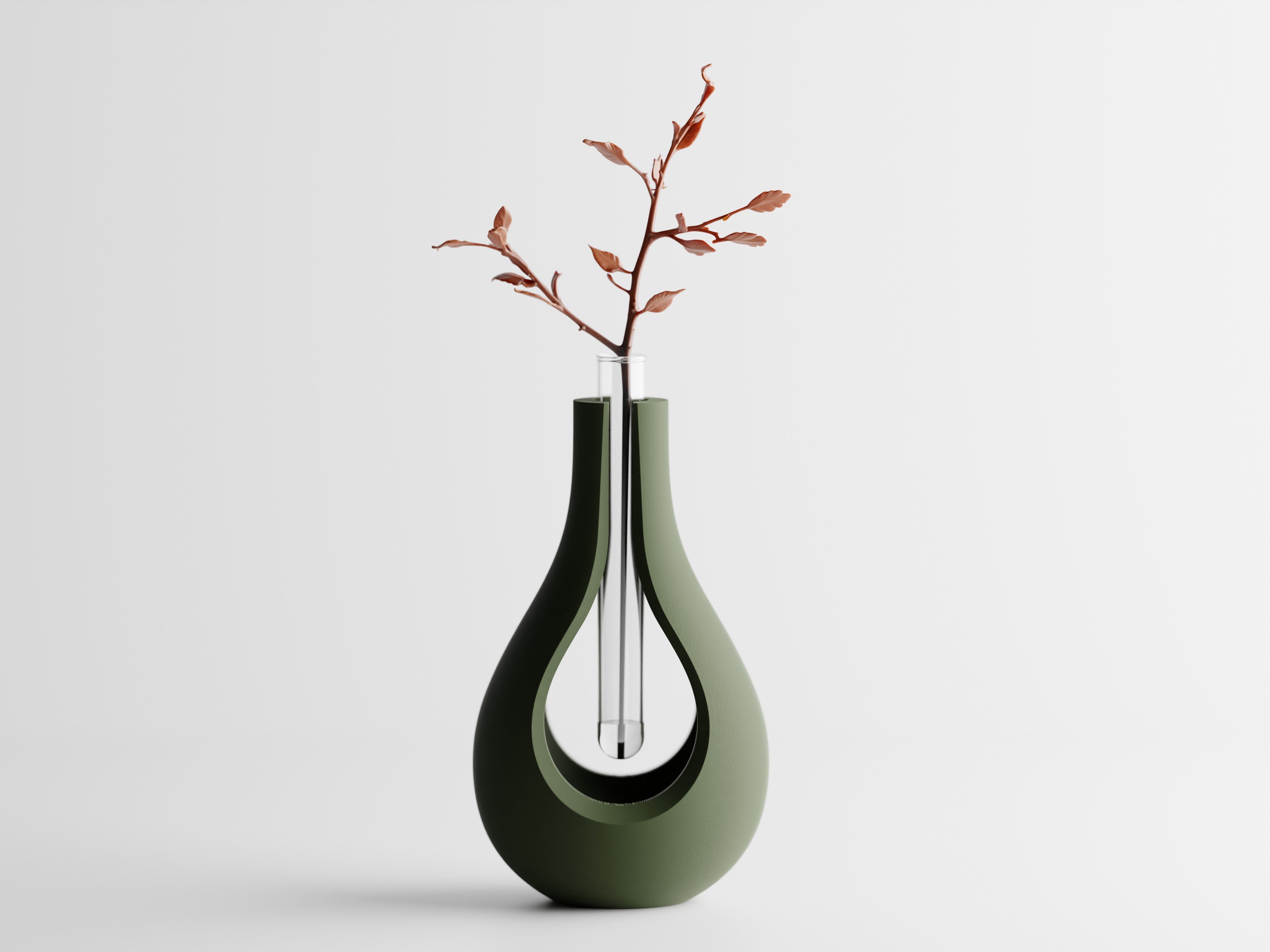Elysiar – Elegante Vase mit schwebendem Glaseinsatz für einzelne Blumen