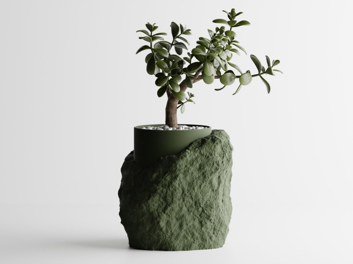 Stratum – Moderner Pflanzentopf mit Steinoptik und Einsatz