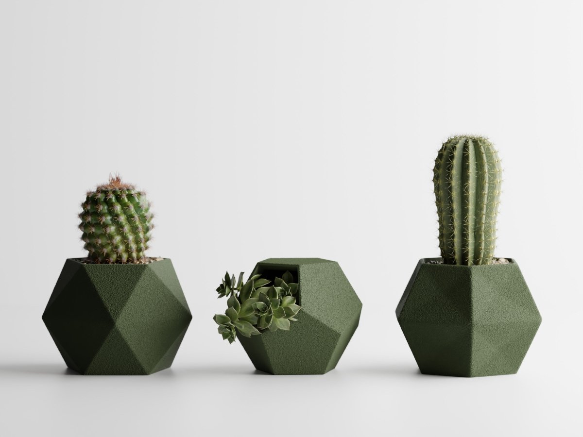 Geotrio – Geometrische Pflanzgefäße für Sukkulenten & Kakteen im 3er-Set