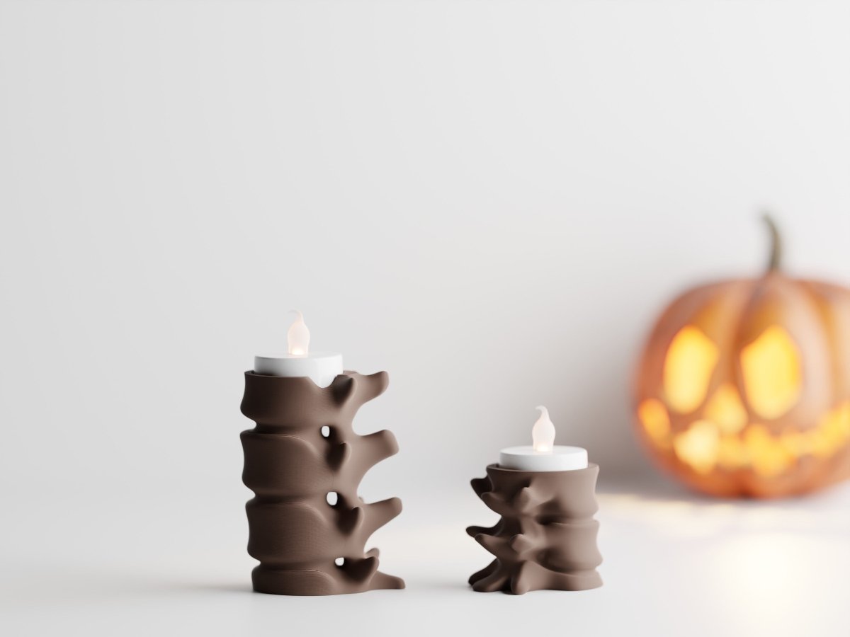 Vertebralis – LED-Teelichthalter in Wirbelsäulen-Optik im 2er-Set