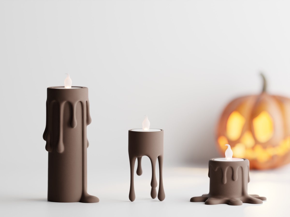 Ossura – LED-Teelichthalter in Wachsoptik im 3er-Set