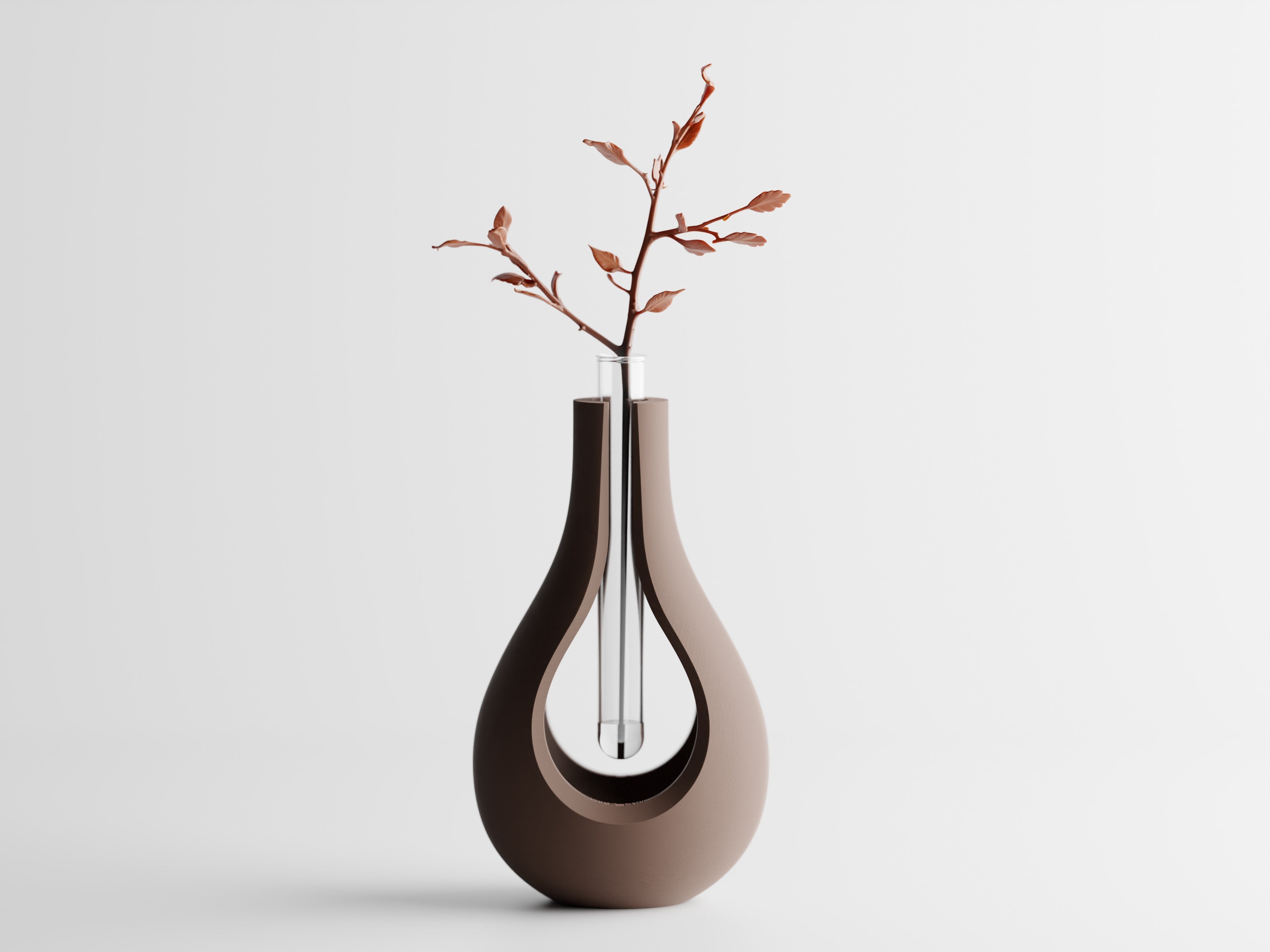 Elysiar – Elegante Vase mit schwebendem Glaseinsatz für einzelne Blumen