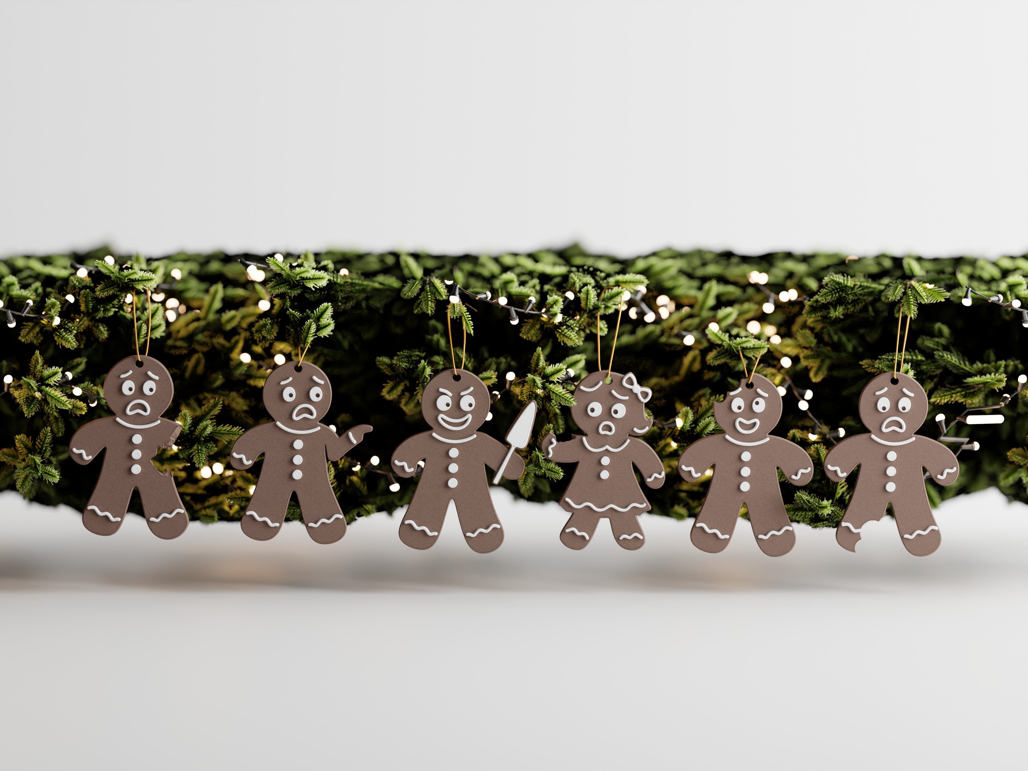 The Crumb Squad – Weihnachtsanhänger für Tannenbäume im 6er-Set