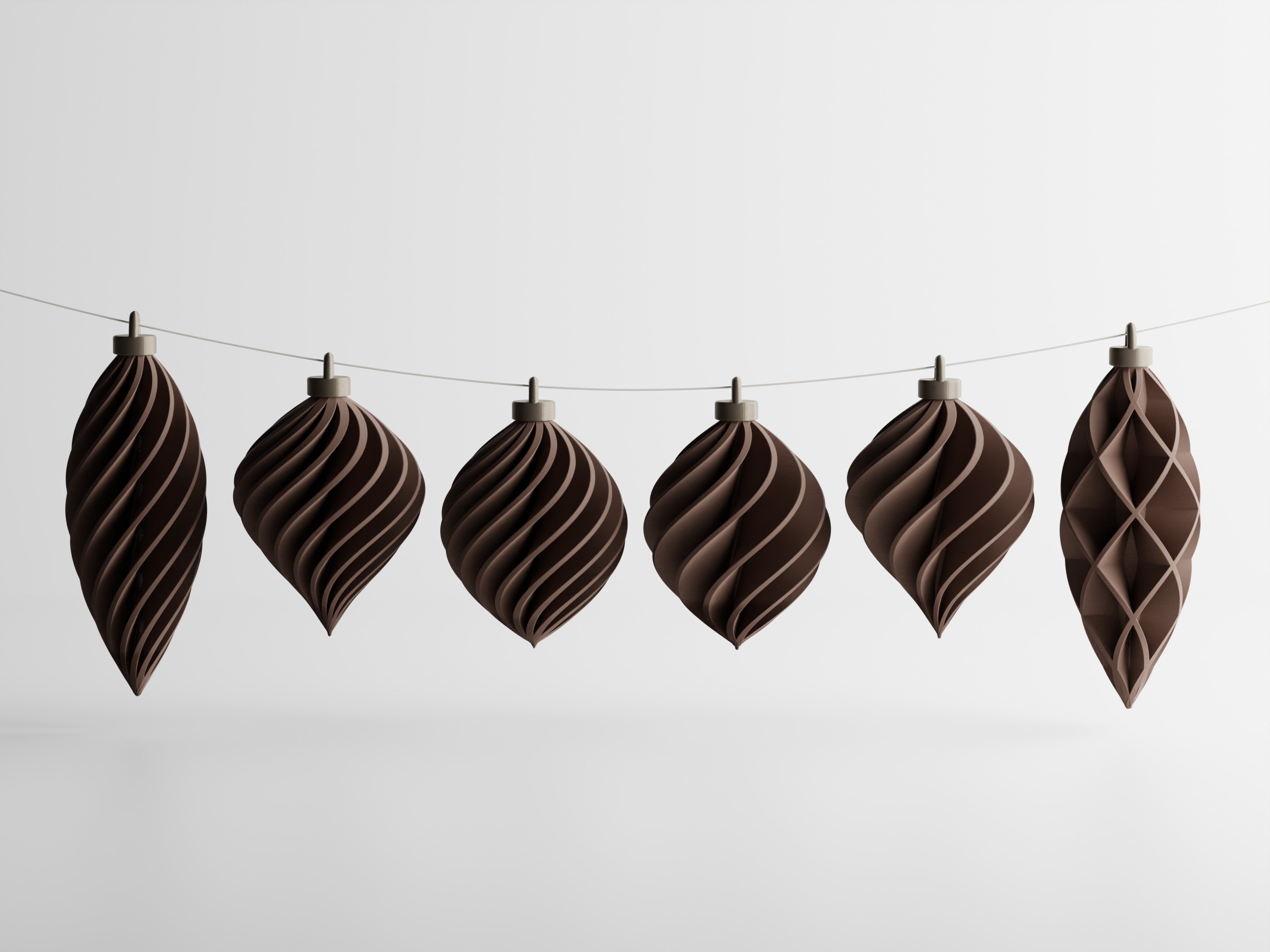 Aurevolv – Minimalistische Anhänger-Ornamente für den Weihnachtsbaum im 6er-Set