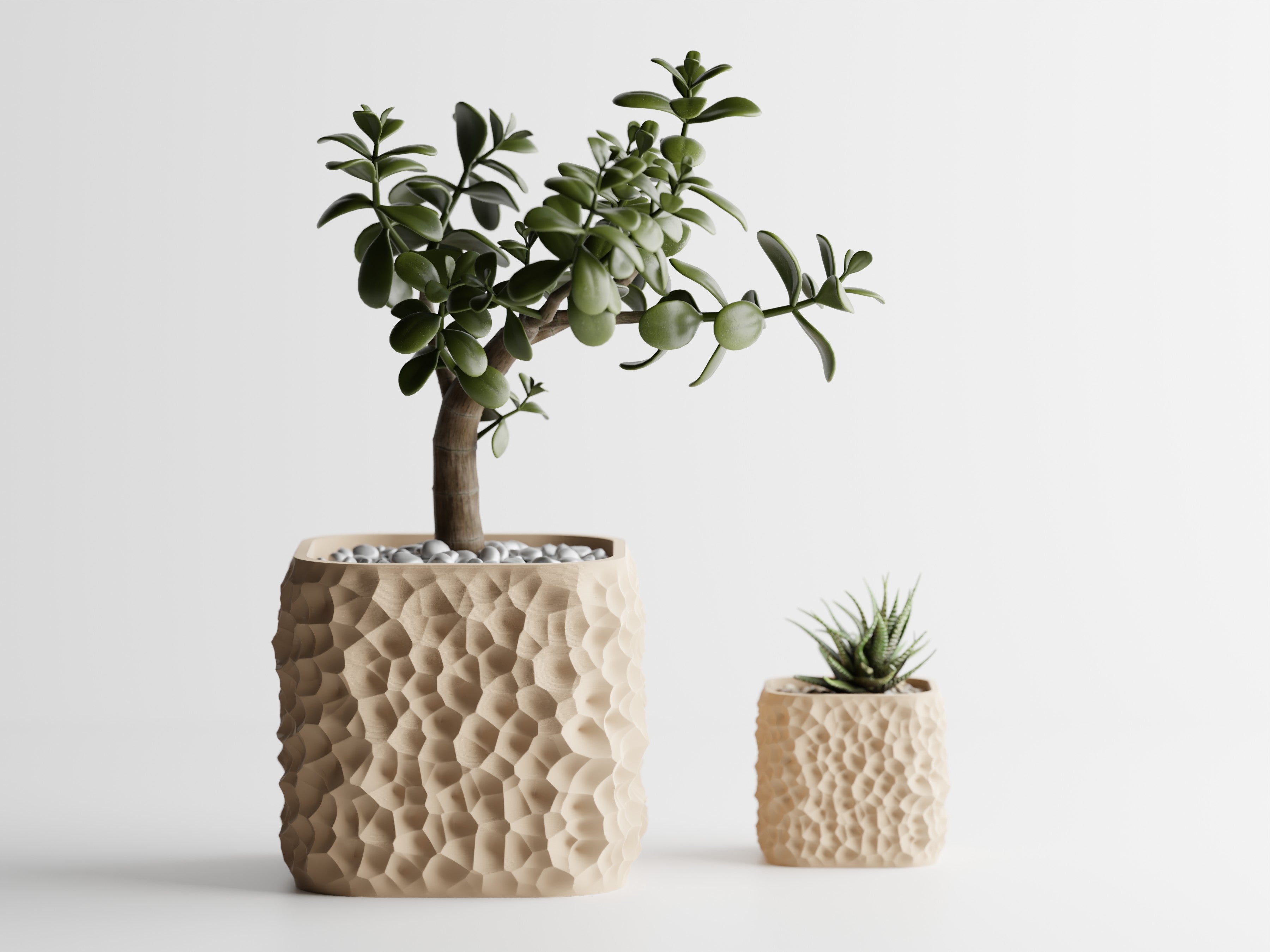 Voronoi Pflanztopf – Moderner 3D-Pflanztopf mit organischer Struktur in fünf Größen