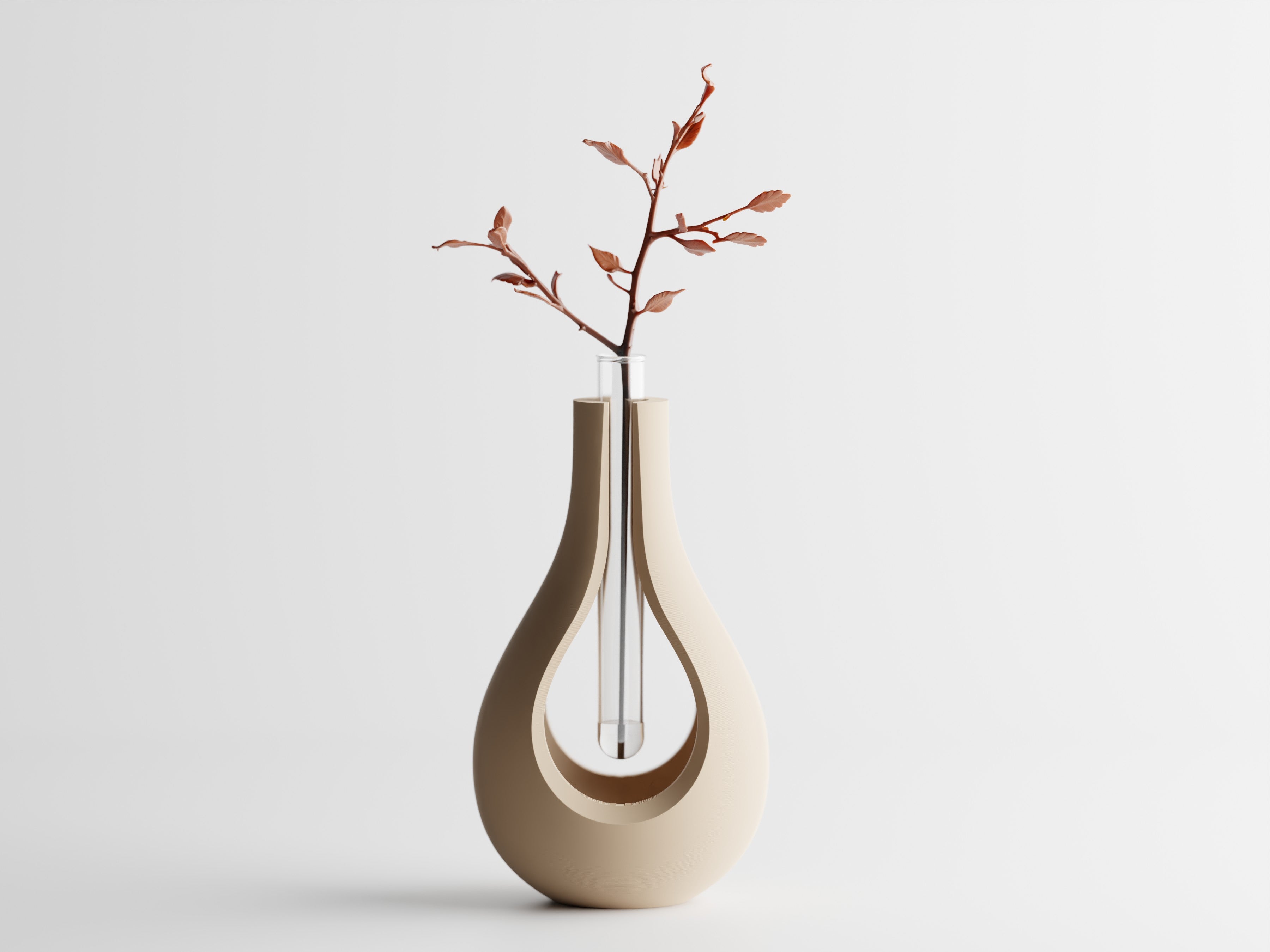 Elysiar – Elegante Vase mit schwebendem Glaseinsatz für einzelne Blumen
