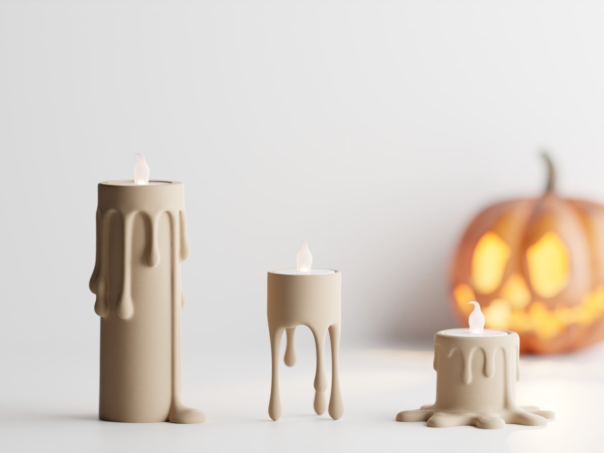 Ossura – LED-Teelichthalter in Wachsoptik im 3er-Set