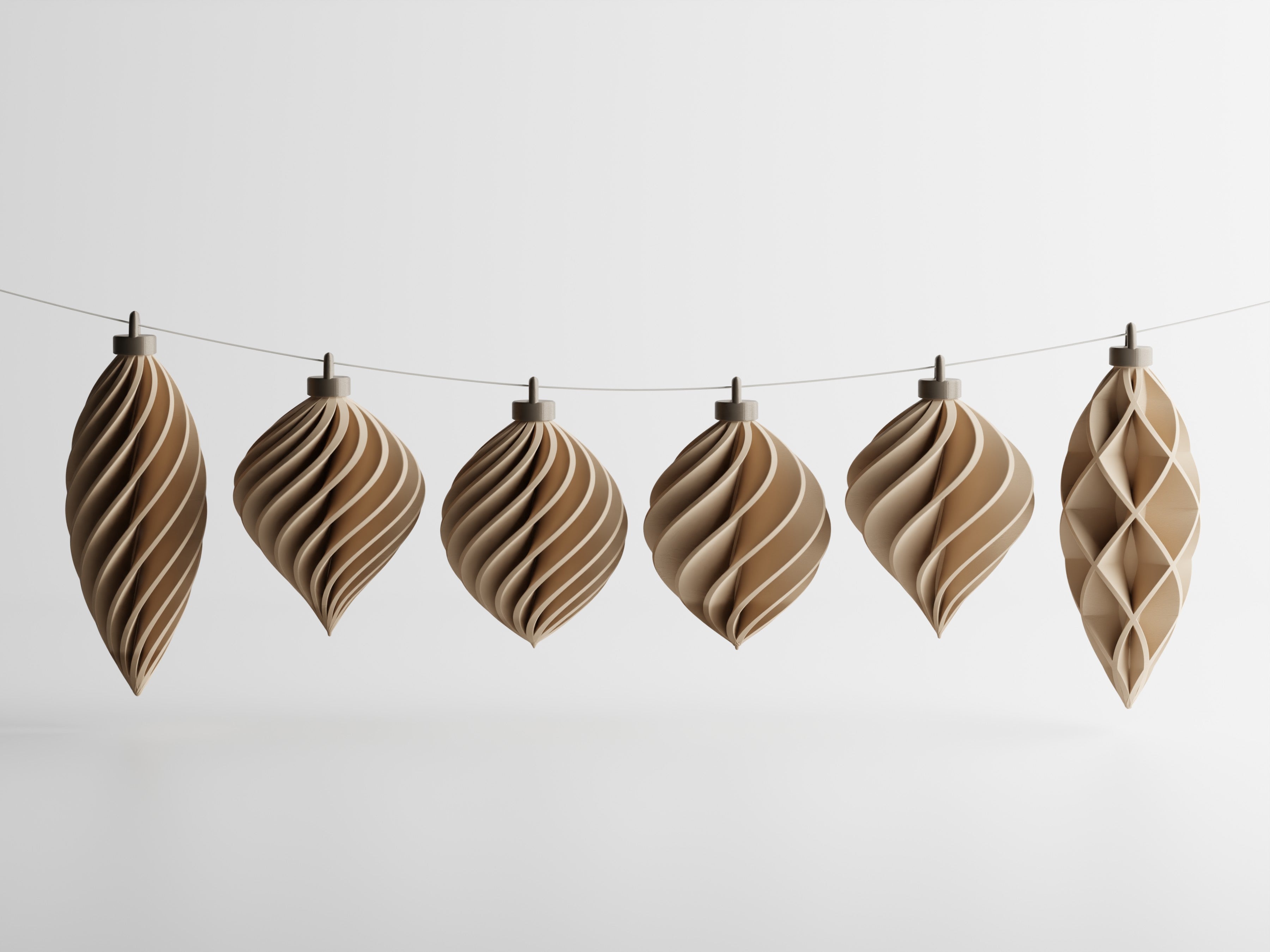 Aurevolv – Minimalistische Anhänger-Ornamente für den Weihnachtsbaum im 6er-Set
