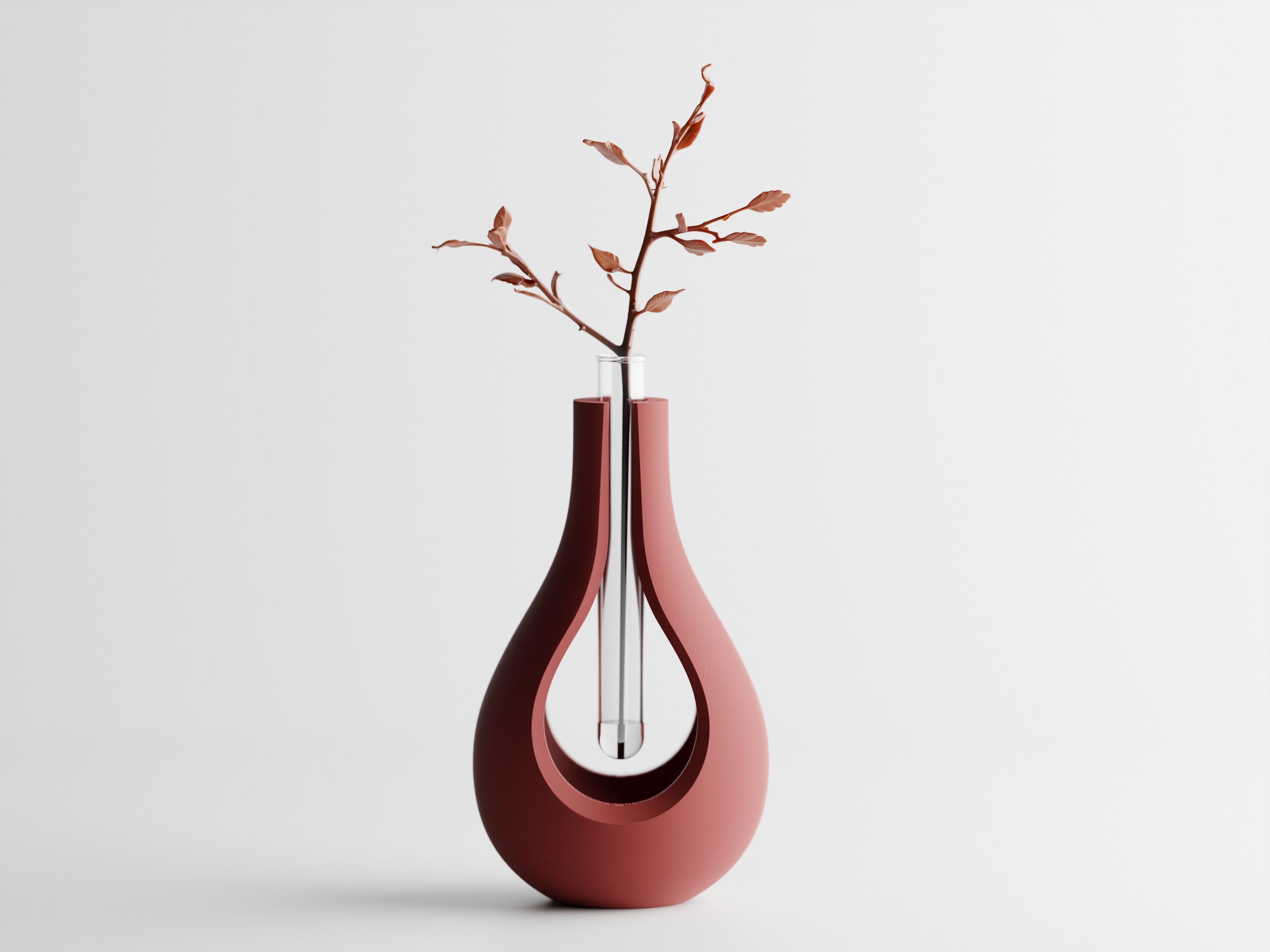 Elysiar – Elegante Vase mit schwebendem Glaseinsatz für einzelne Blumen
