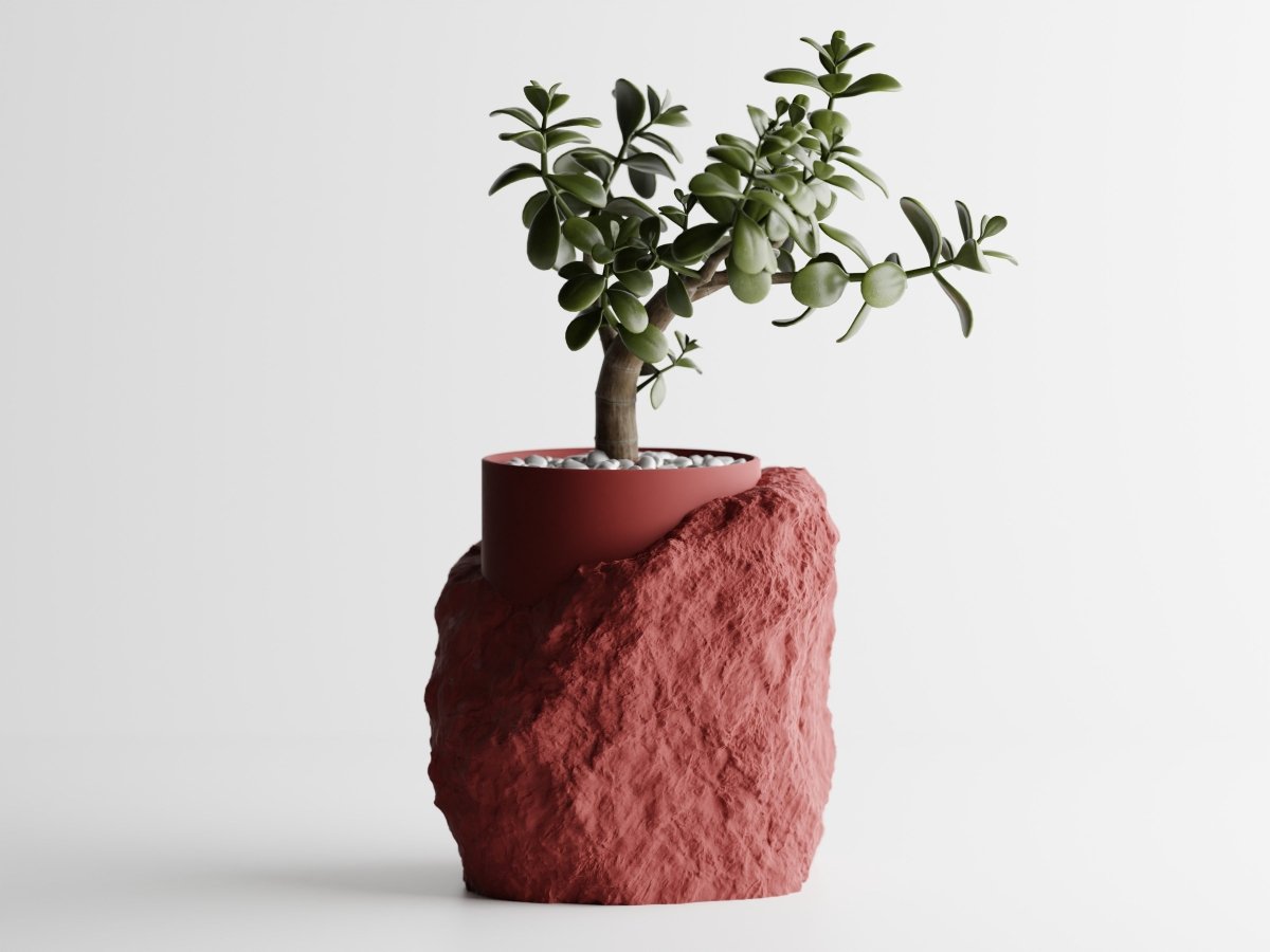 Stratum – Moderner Pflanzentopf mit Steinoptik und Einsatz