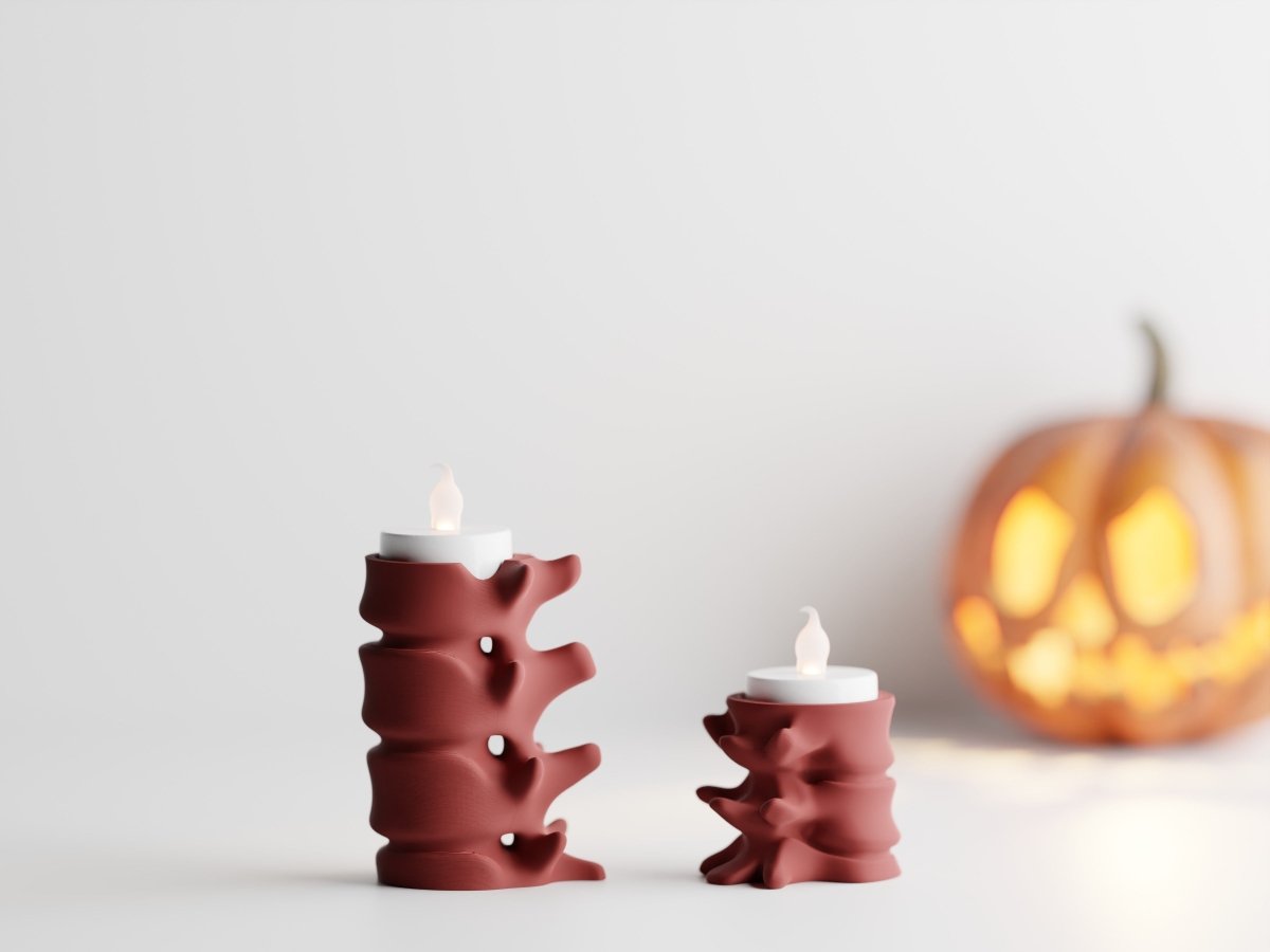 Vertebralis – LED-Teelichthalter in Wirbelsäulen-Optik im 2er-Set