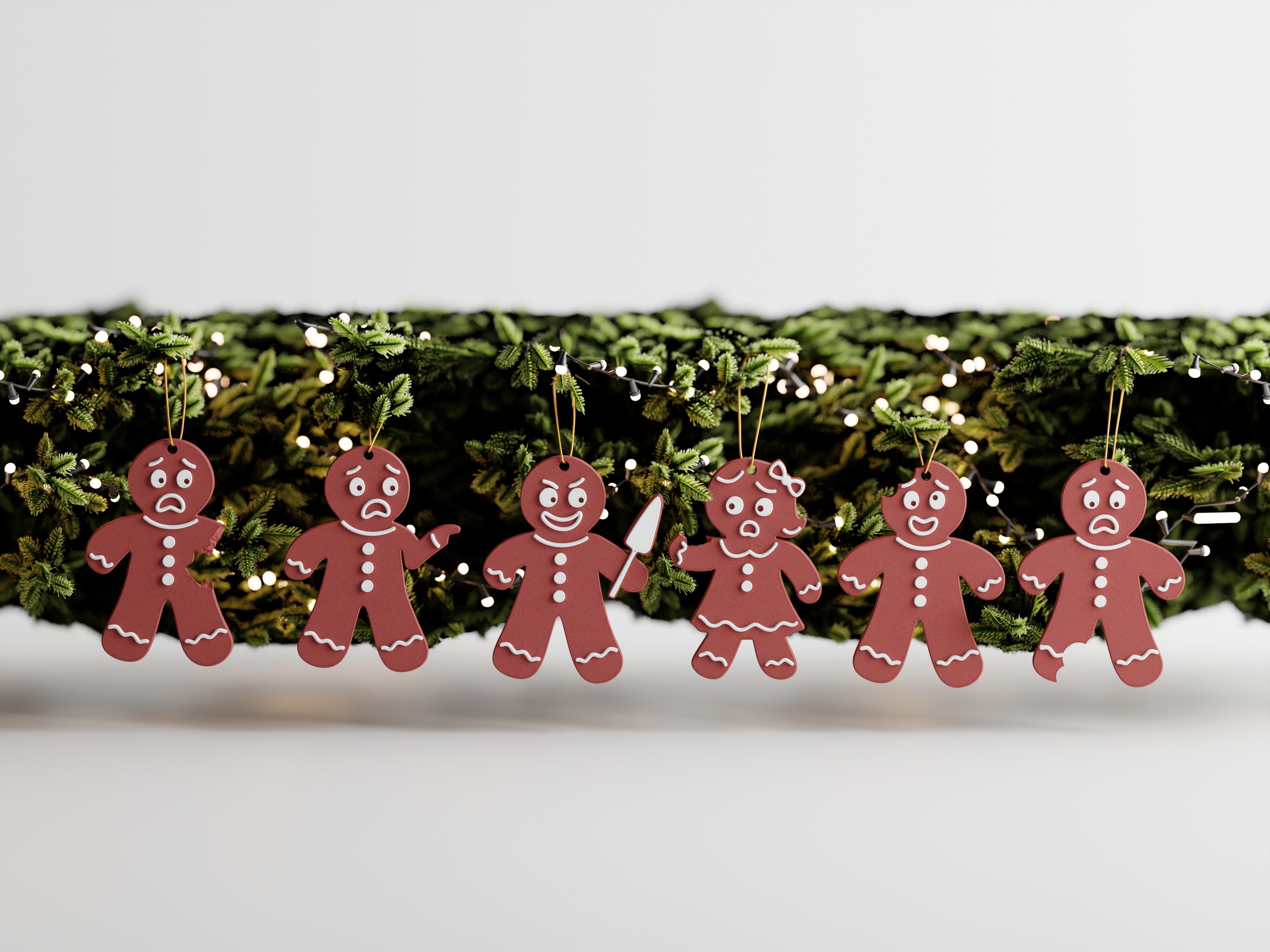 The Crumb Squad – Weihnachtsanhänger für Tannenbäume im 6er-Set