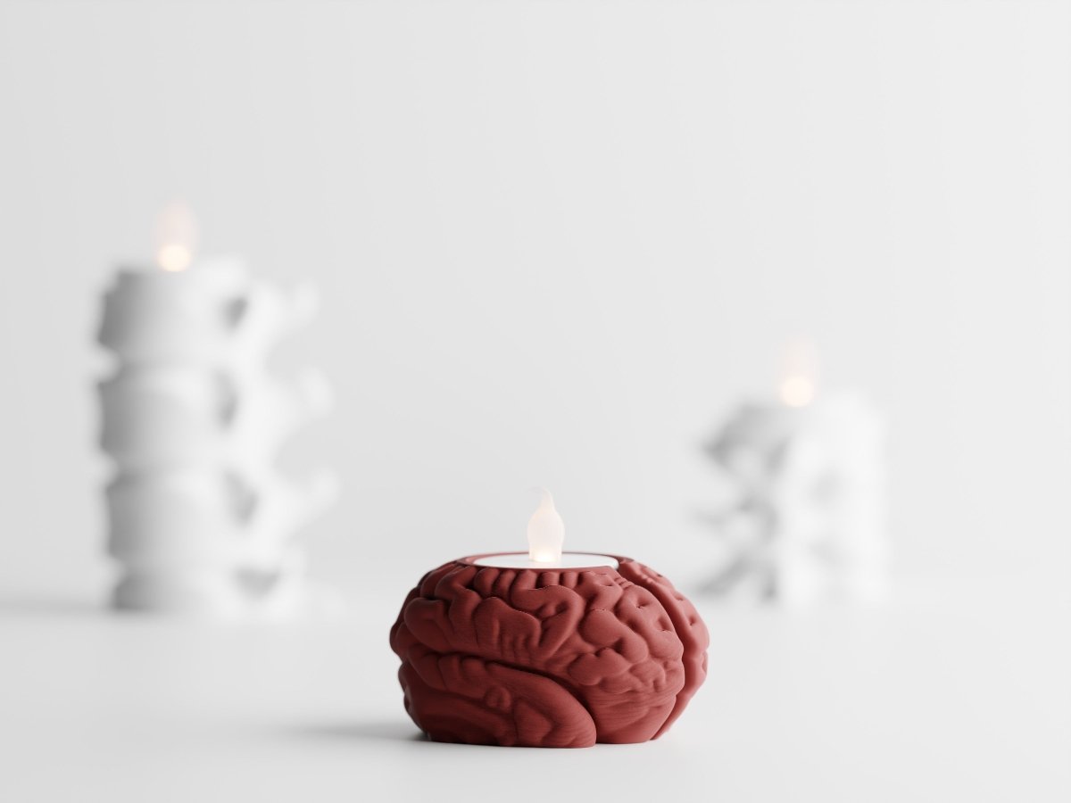 Neuroglow – LED-Teelichthalter in Gehirn-Form