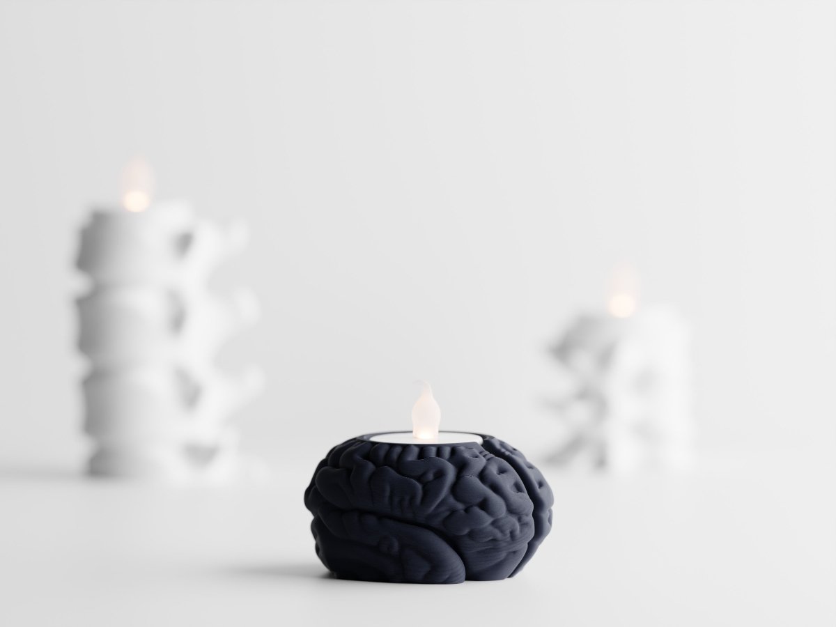 Neuroglow – LED-Teelichthalter in Gehirn-Form