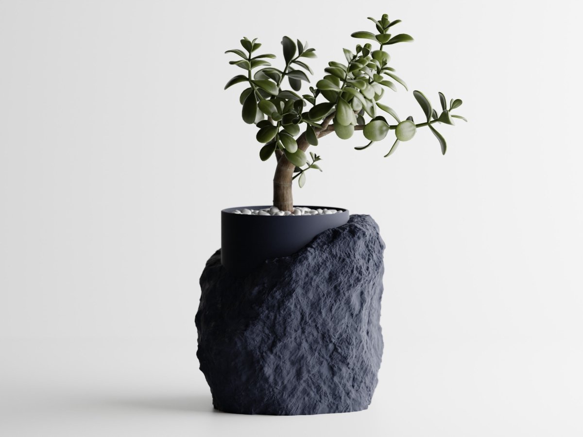 Stratum – Moderner Pflanzentopf mit Steinoptik und Einsatz