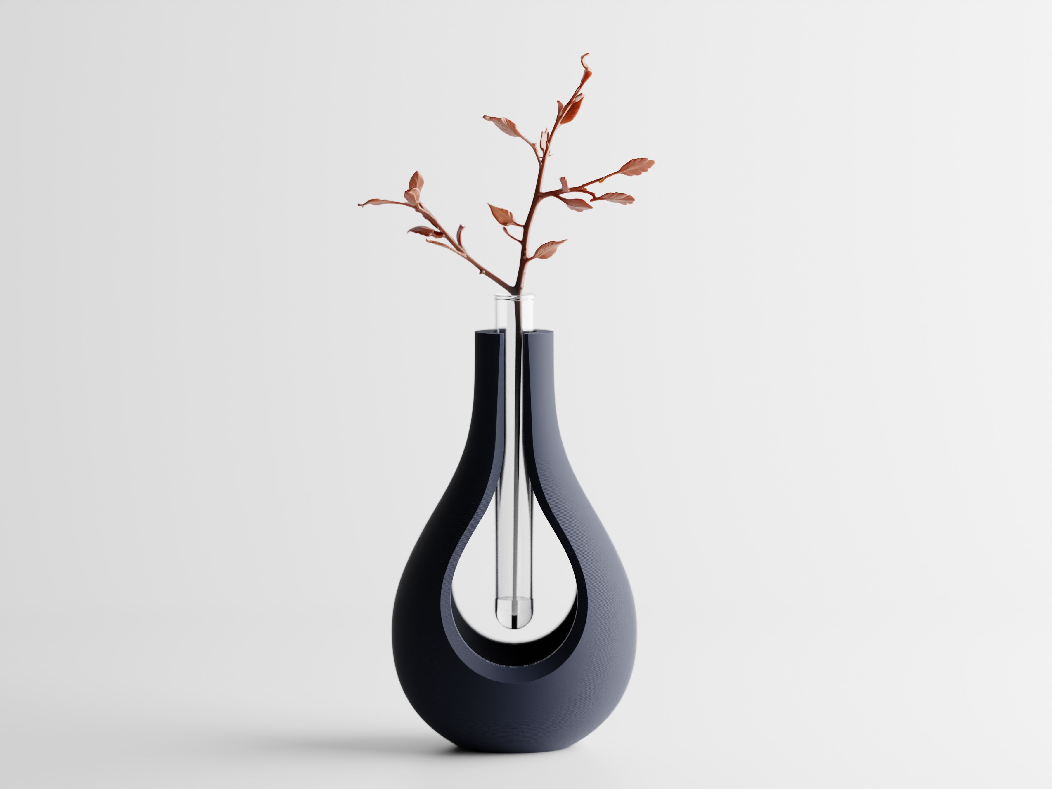 Elysiar – Elegante Vase mit schwebendem Glaseinsatz für einzelne Blumen
