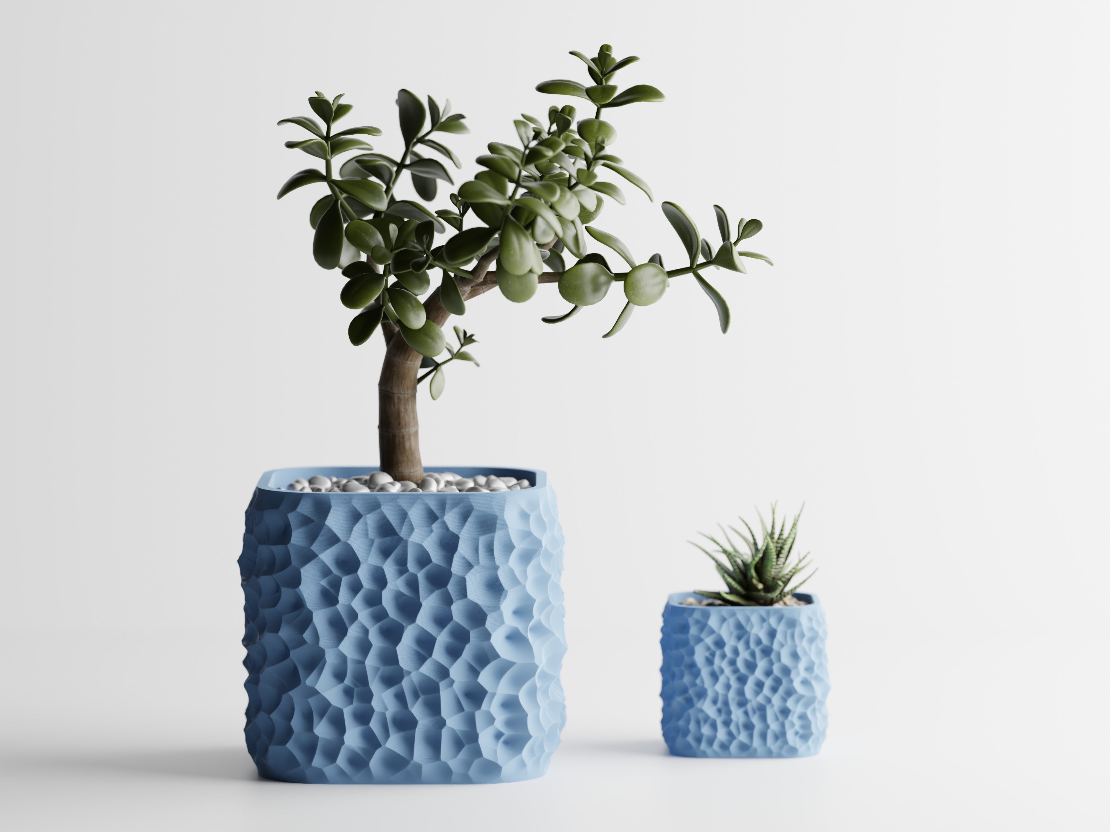 Voronoi Pflanztopf – Moderner 3D-Pflanztopf mit organischer Struktur in fünf Größen