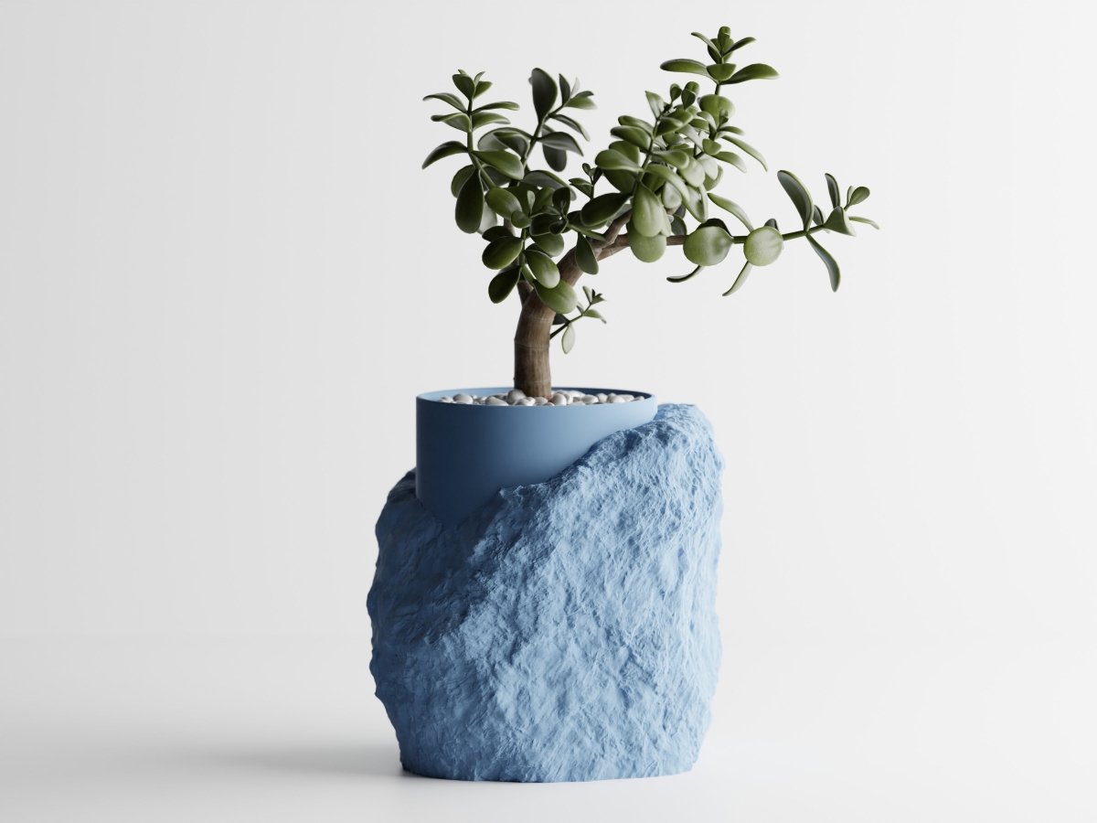 Stratum – Moderner Pflanzentopf mit Steinoptik und Einsatz