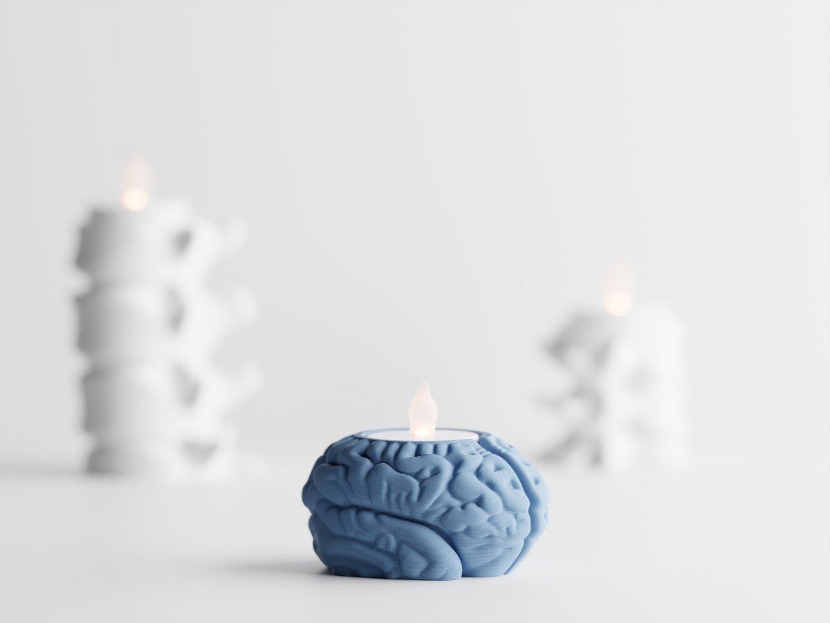 Neuroglow – LED-Teelichthalter in Gehirn-Form