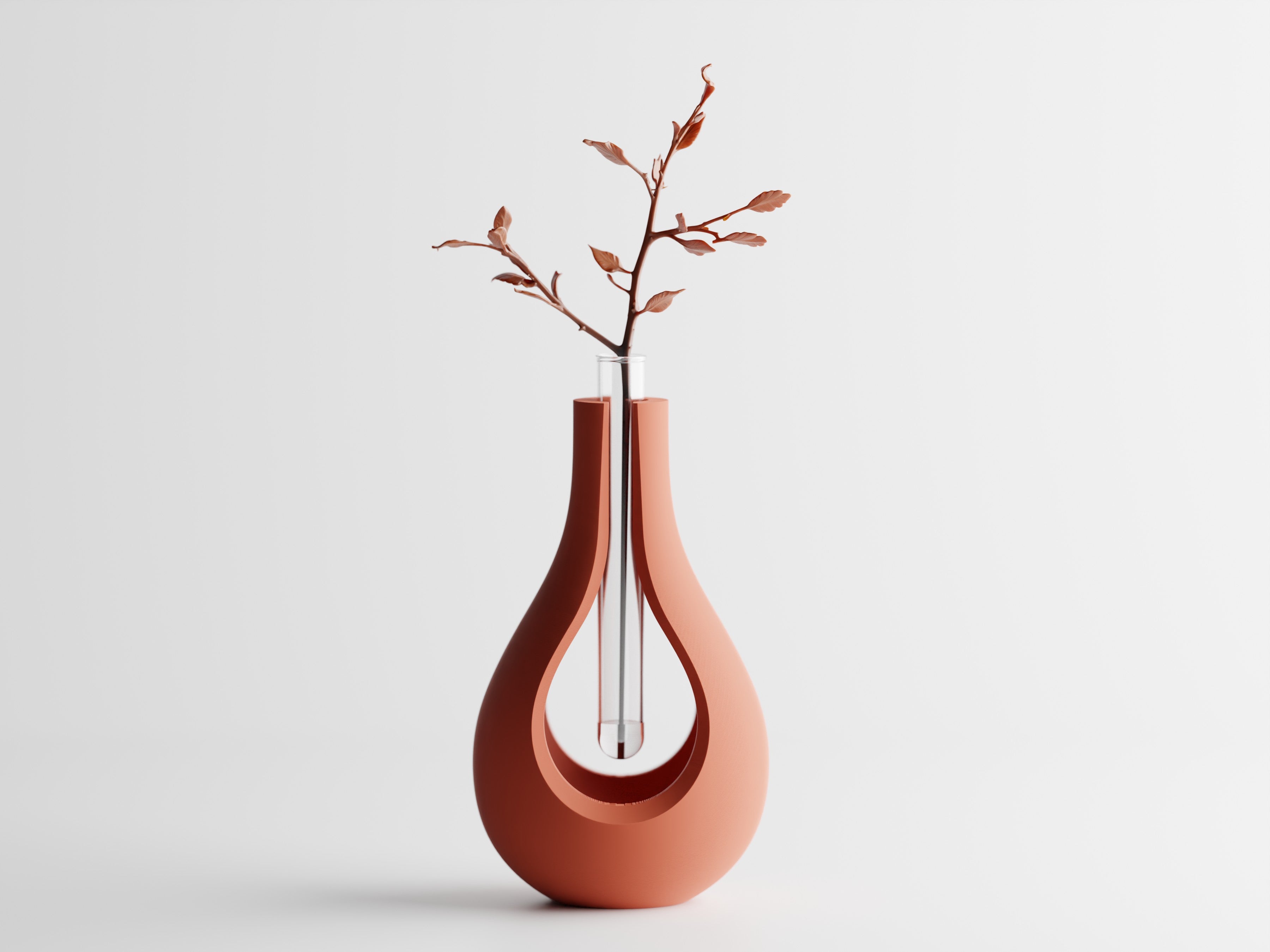 Elysiar – Elegante Vase mit schwebendem Glaseinsatz für einzelne Blumen