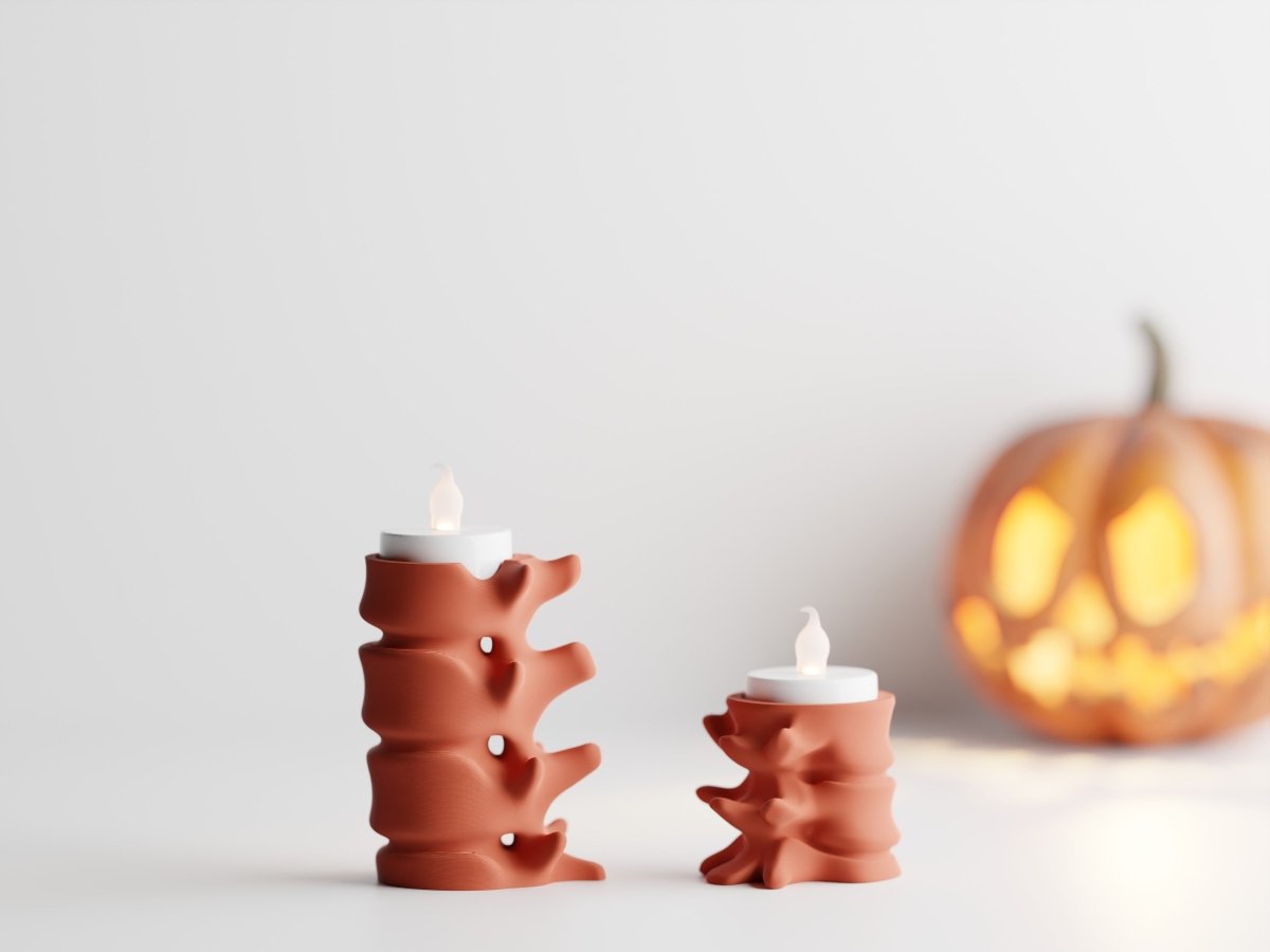 Vertebralis – LED-Teelichthalter in Wirbelsäulen-Optik im 2er-Set