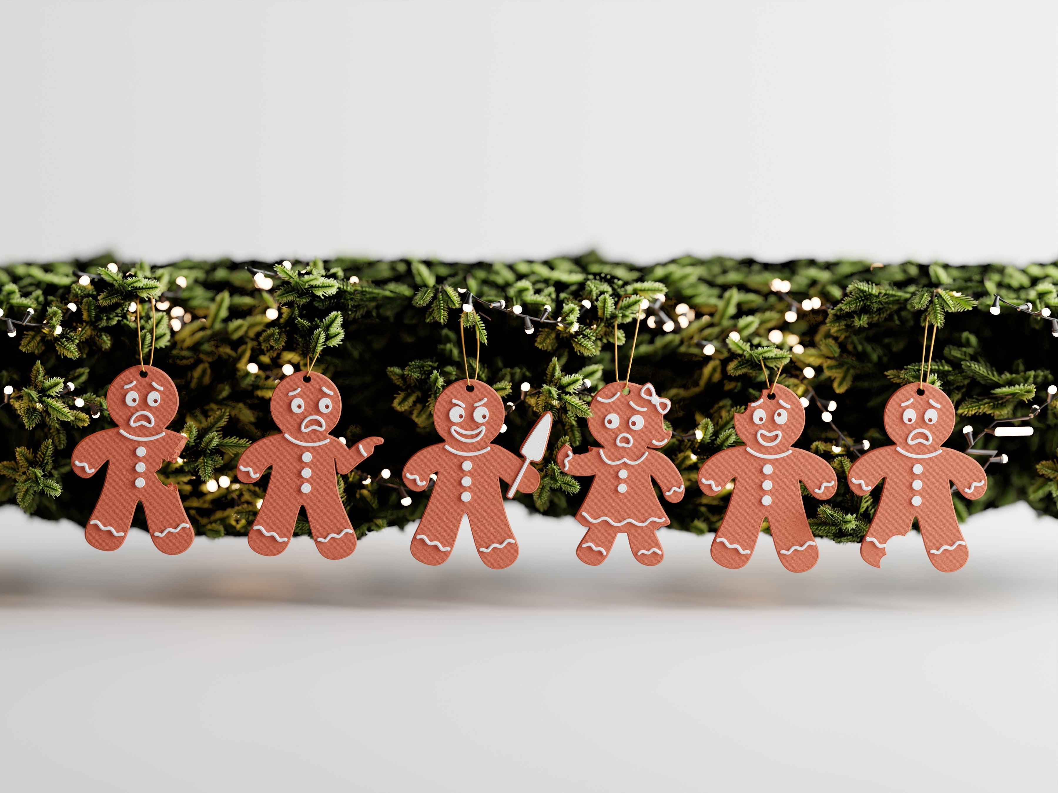 The Crumb Squad – Weihnachtsanhänger für Tannenbäume im 6er-Set