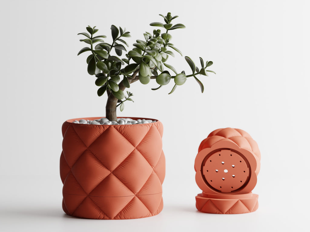 Cushion Plant Pot – Round plant pot in a cushion design with drip tray