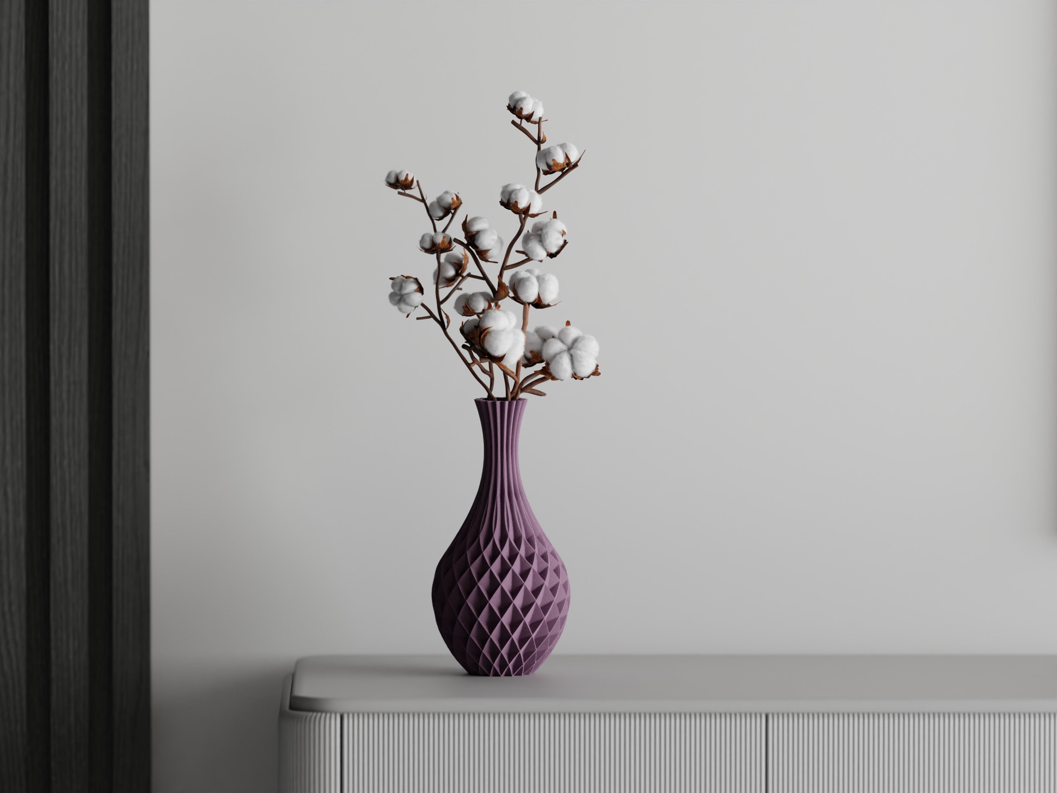 Orbis – Vase mit skulpturaler Spiralstruktur für moderne Wohnräume