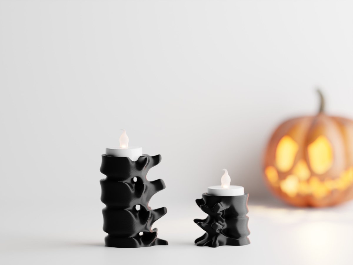 Vertebralis – LED-Teelichthalter in Wirbelsäulen-Optik im 2er-Set