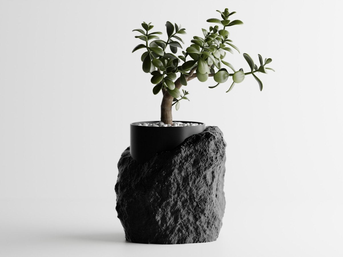 Stratum – Moderner Pflanzentopf mit Steinoptik und Einsatz