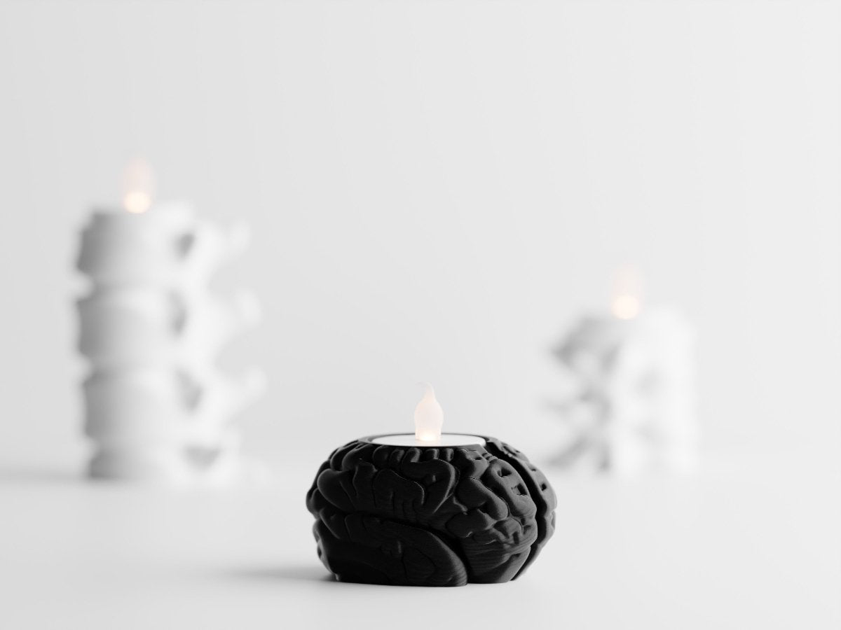 Neuroglow – LED-Teelichthalter in Gehirn-Form