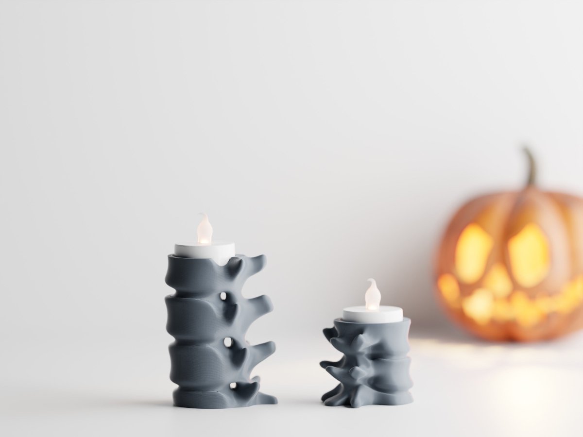 Vertebralis – LED-Teelichthalter in Wirbelsäulen-Optik im 2er-Set