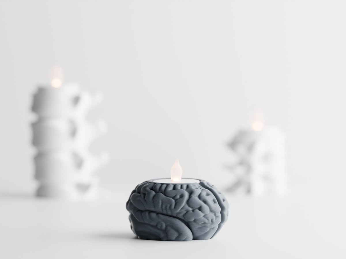 Neuroglow – LED-Teelichthalter in Gehirn-Form