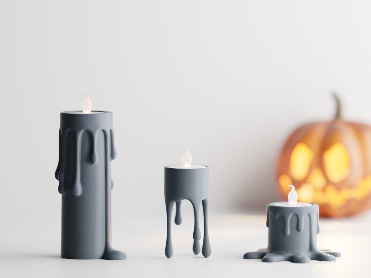 Ossura – LED-Teelichthalter in Wachsoptik im 3er-Set