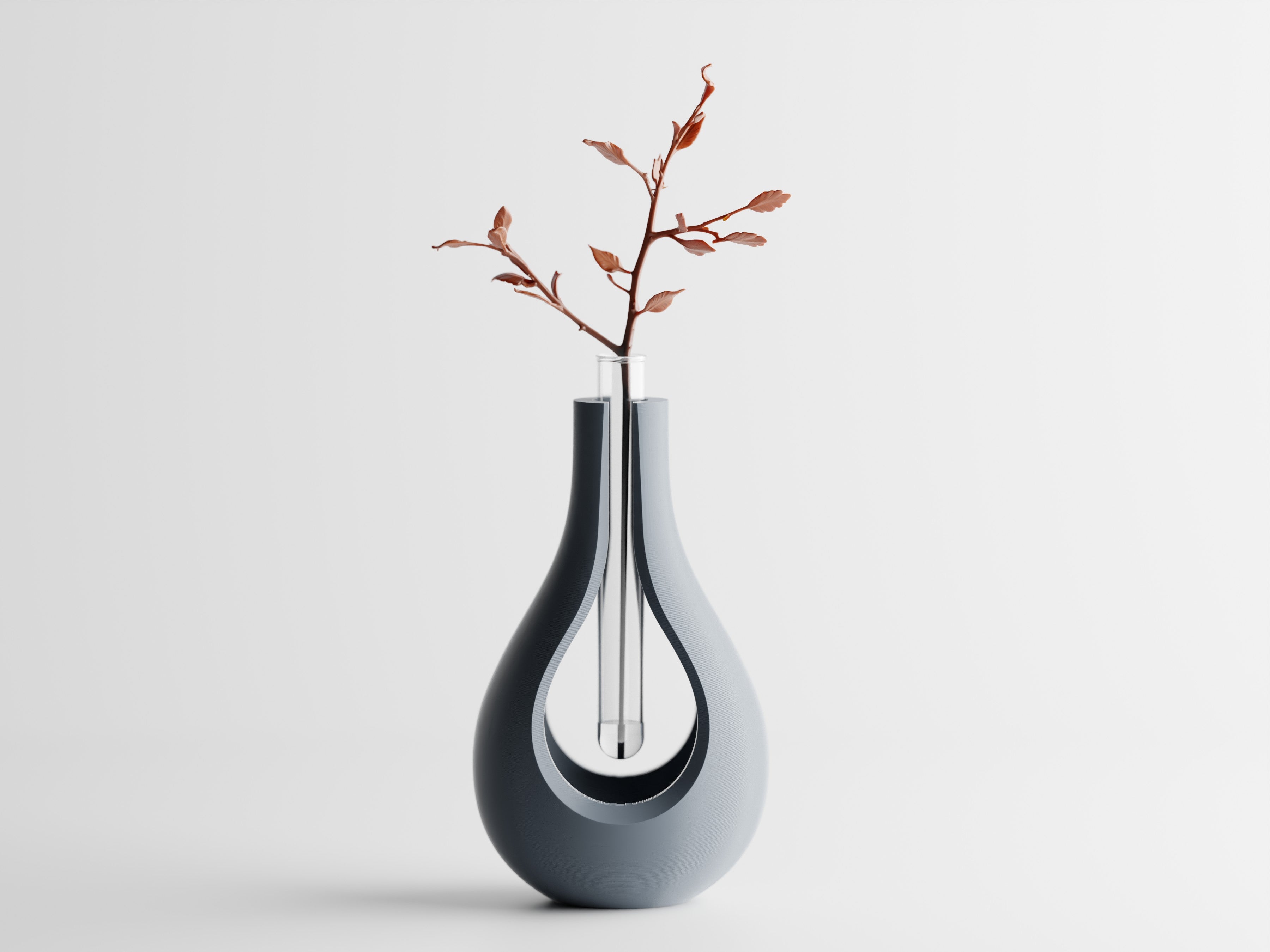 Elysiar – Elegante Vase mit schwebendem Glaseinsatz für einzelne Blumen