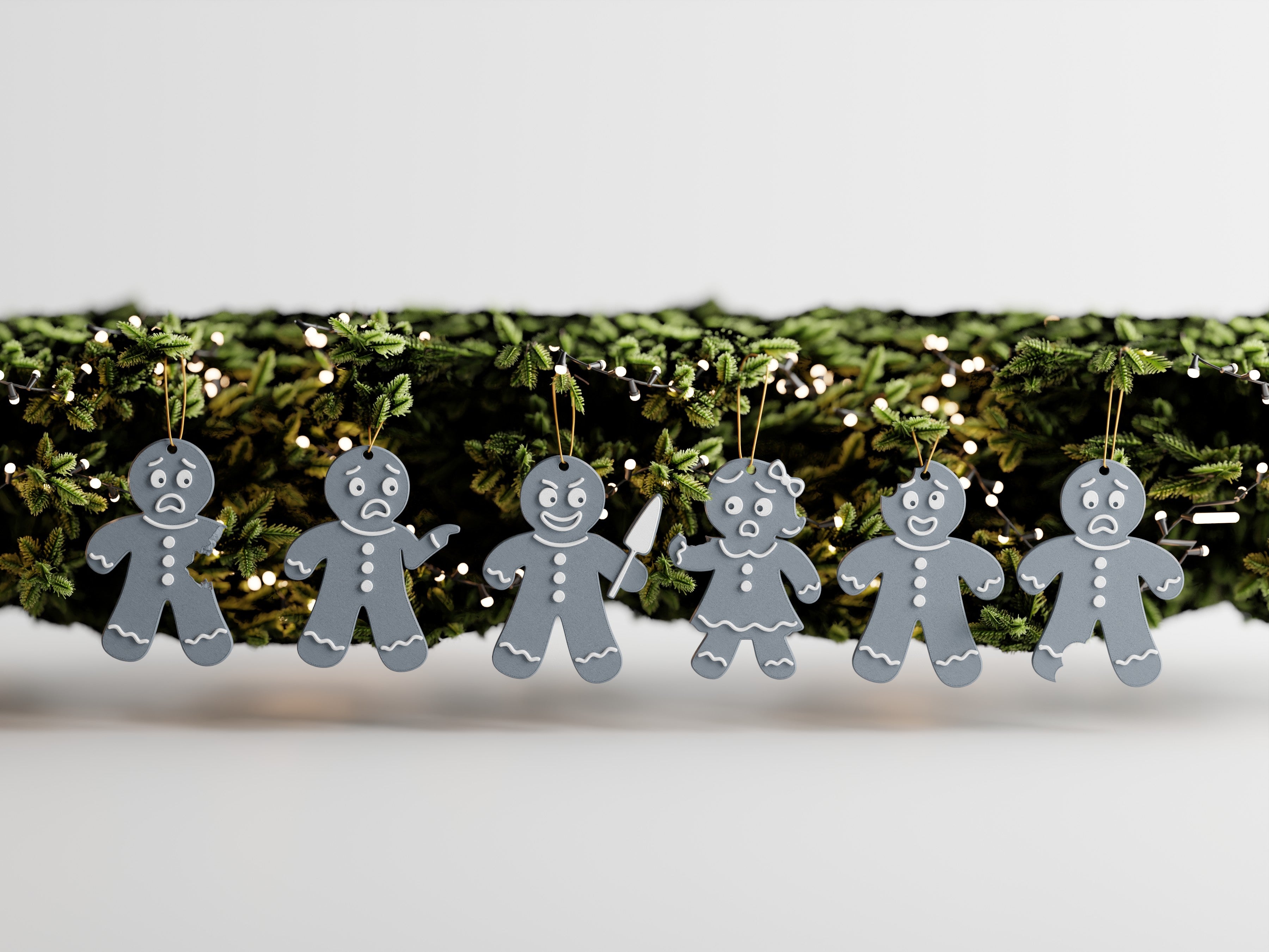 The Crumb Squad – Weihnachtsanhänger für Tannenbäume im 6er-Set