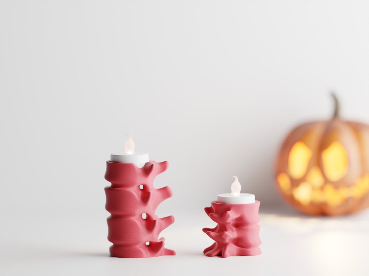 Vertebralis – LED-Teelichthalter in Wirbelsäulen-Optik im 2er-Set