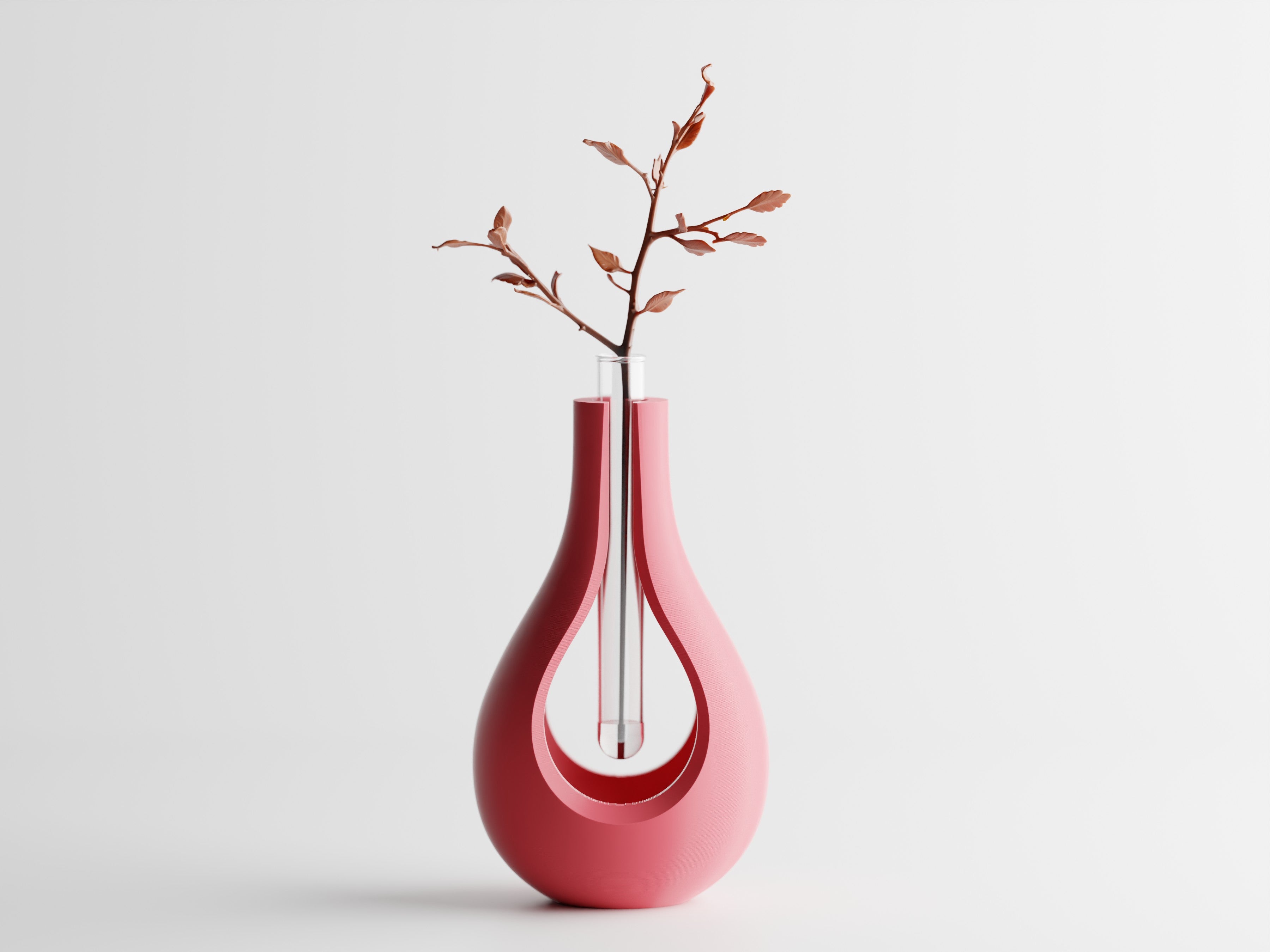 Elysiar – Elegante Vase mit schwebendem Glaseinsatz für einzelne Blumen