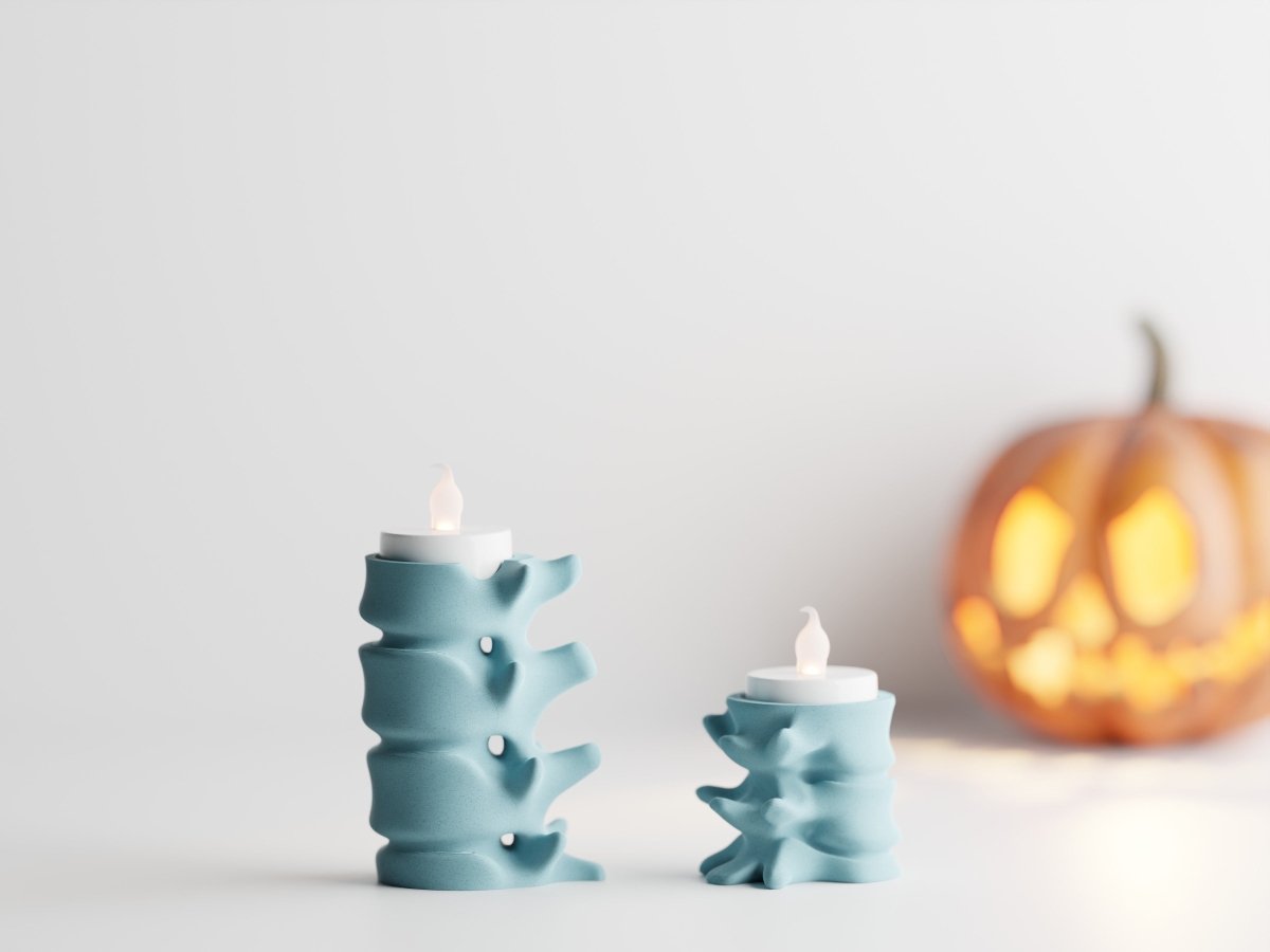 Vertebralis – LED-Teelichthalter in Wirbelsäulen-Optik im 2er-Set