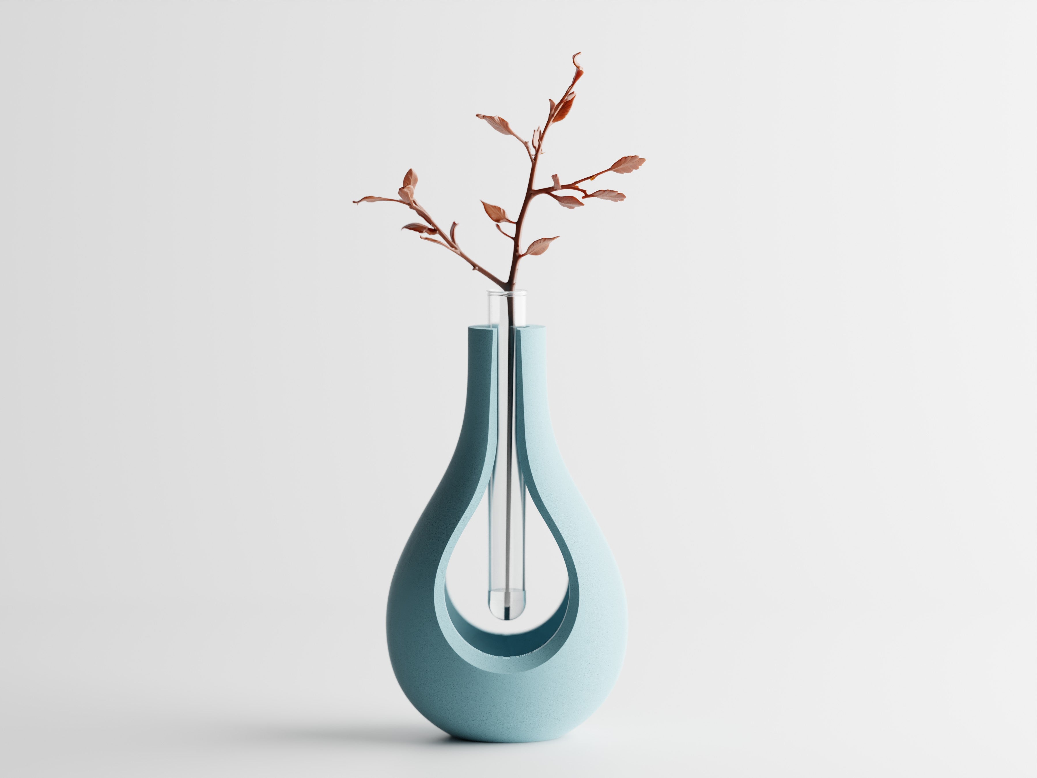 Elysiar – Elegante Vase mit schwebendem Glaseinsatz für einzelne Blumen